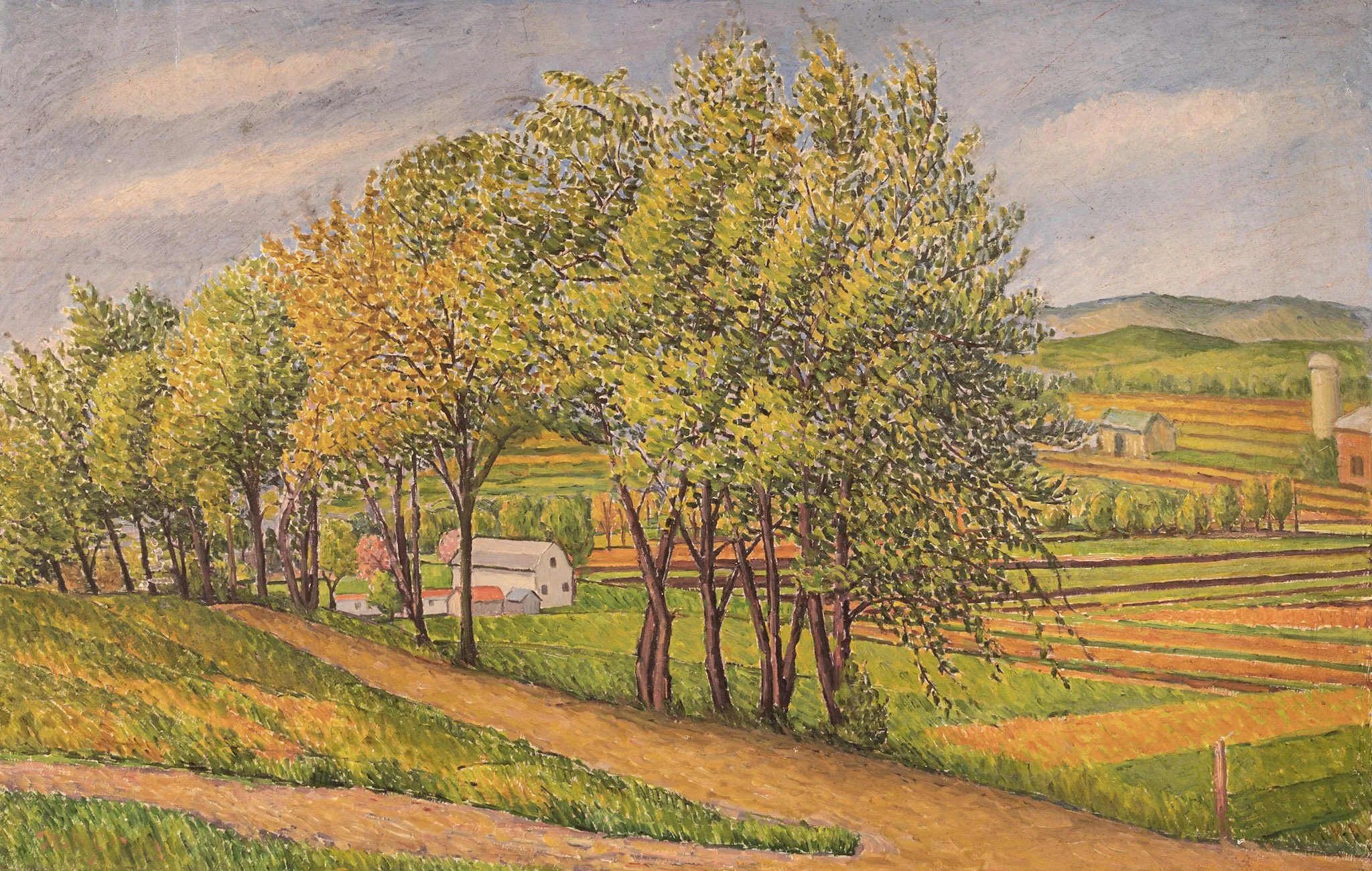 Dirt Road, 23 × 26 in., oil on board. 