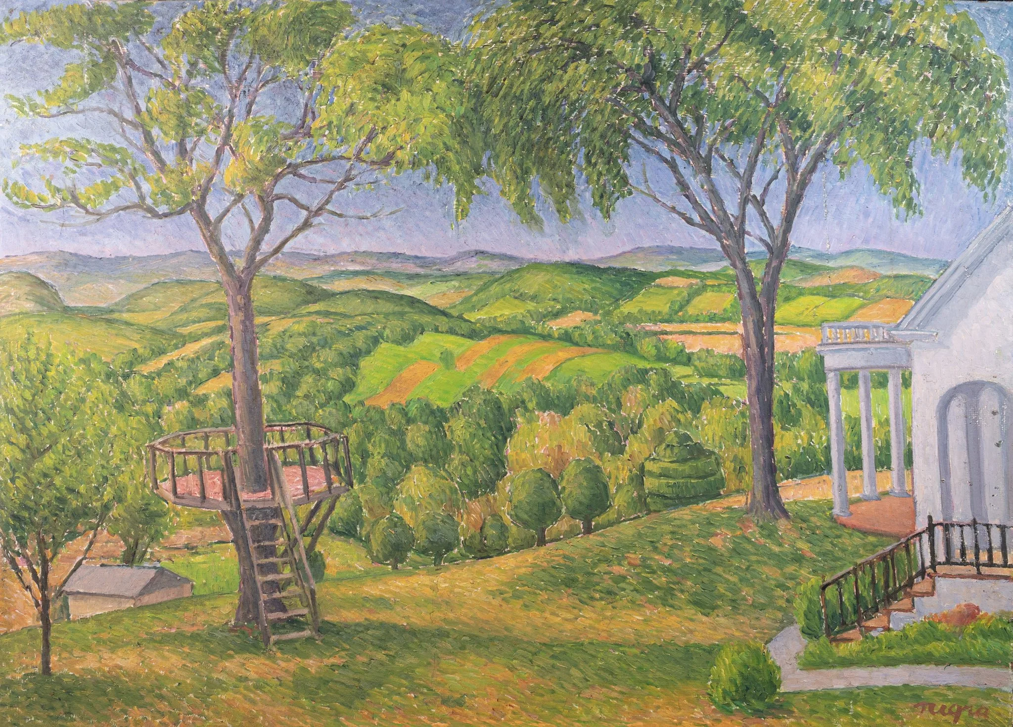 135_Landscape_Treehouse White House With Pillar_22×30.5_s.jpg