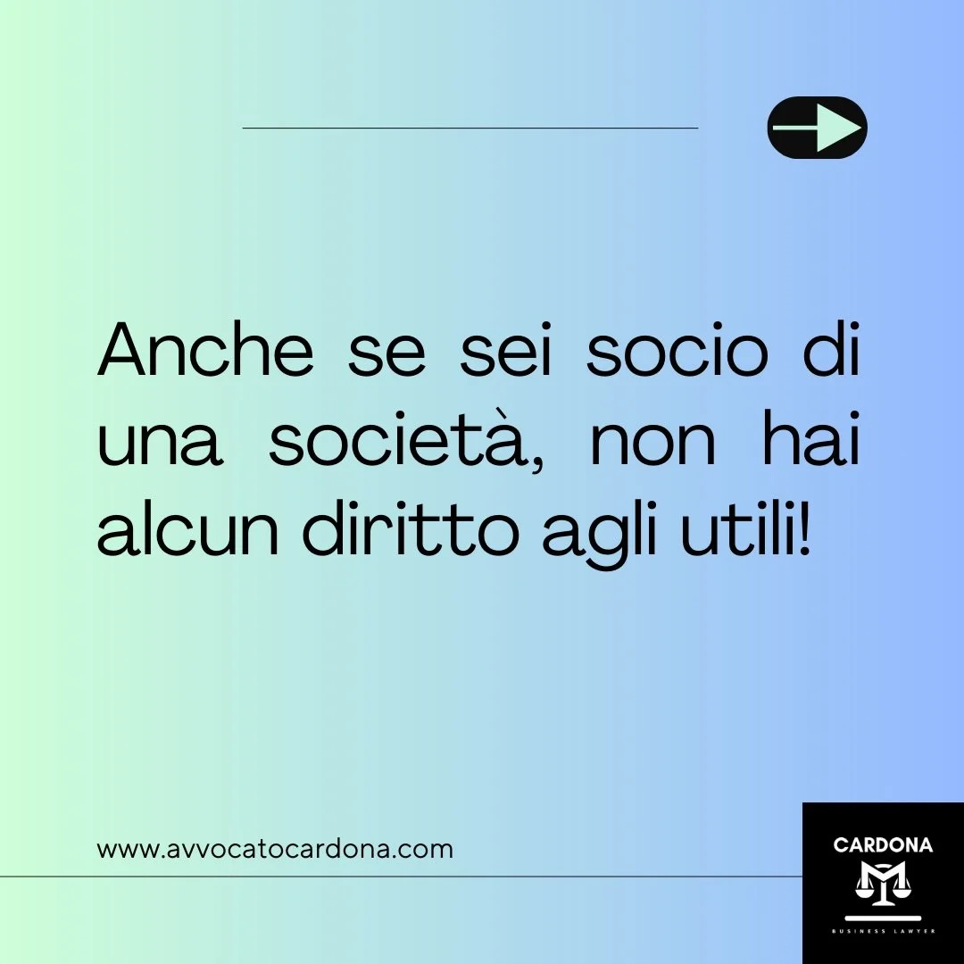 Se hai intenzione di diventare socio (di minoranza) con qualcuno, tutelati specificamente prevedendo un tuo diritto al dividendo!

#avvocatomarcocardona #societ&agrave; #utili #dividendi #diritto