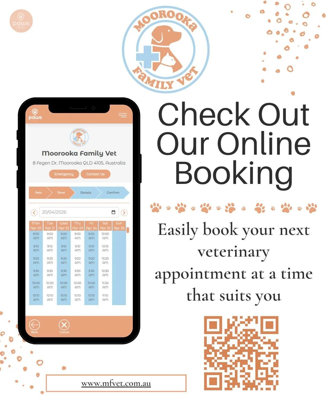 Our online booking system is now LIVE! 

You can now book your appointment through the "Book online" button through our google listing, on our website, or better yet if you are reading this - scan the QR code below or click here to book you