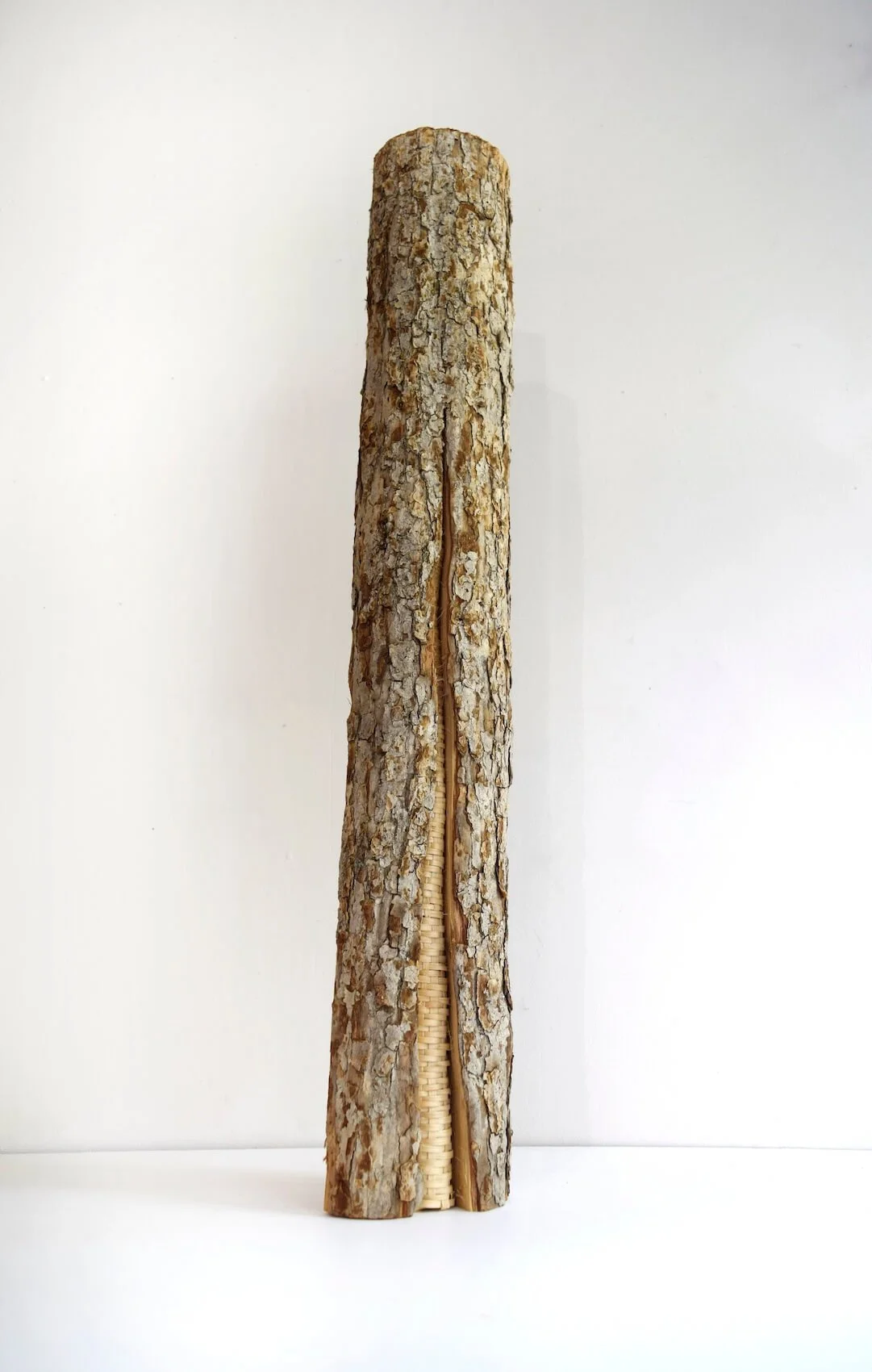 Rift, white oak log and splints, 5" x 4" x 20"