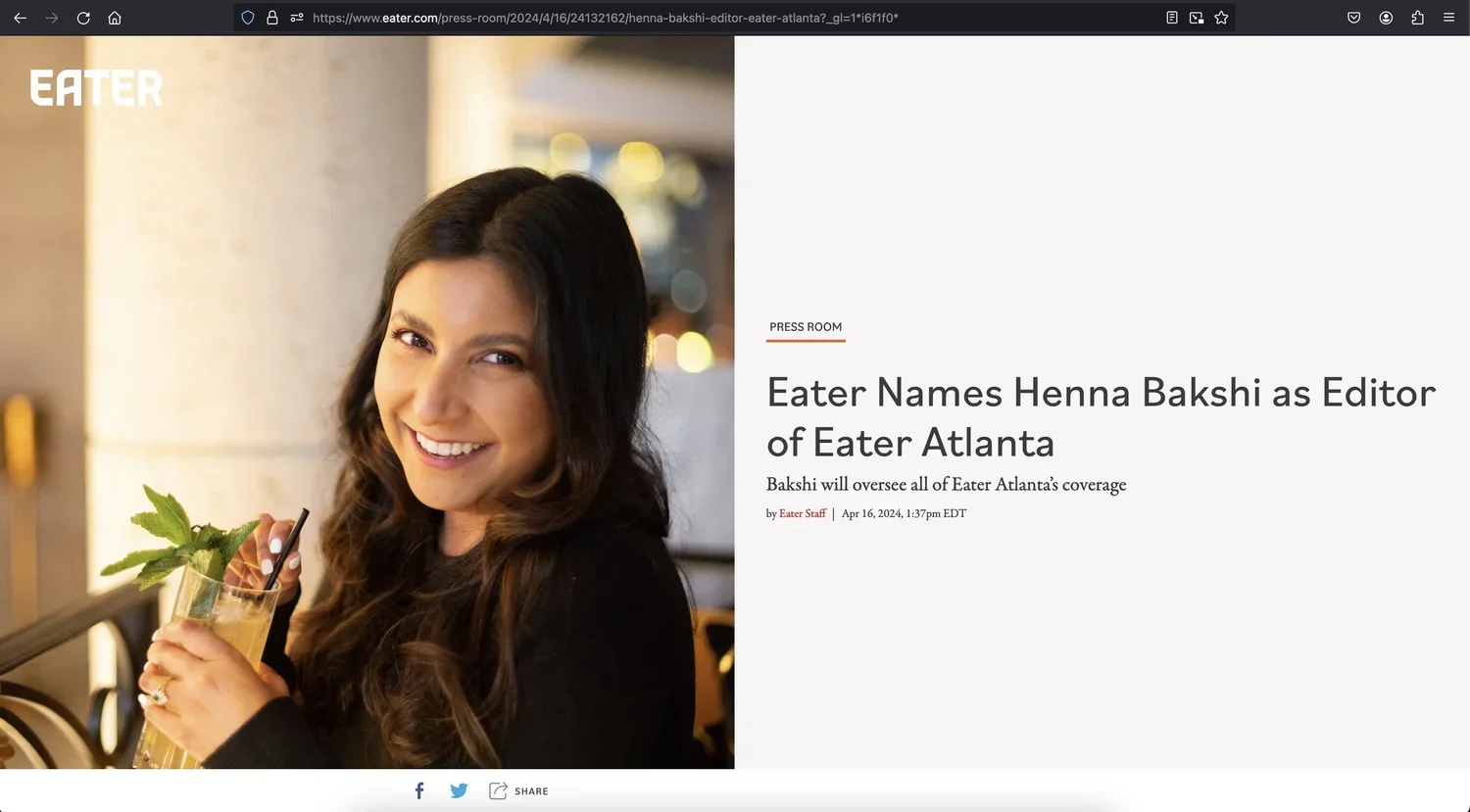 Andy Leverett Photography Henna Bakshi Eater Editor Announcement Headshot.webp