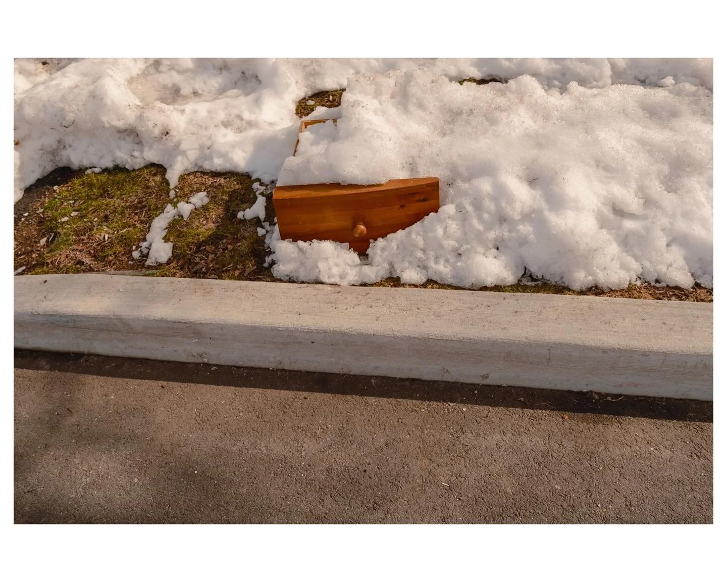 A drawer full of snow.