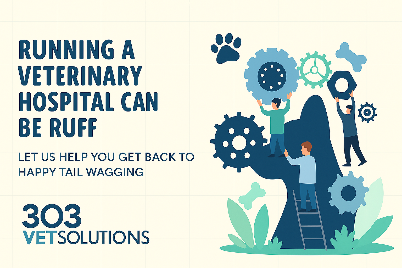 303 Vet Solutions- providing hands on and remote veterinary operational consulting services, and leadership relief services for veterinary hospitals nationwide