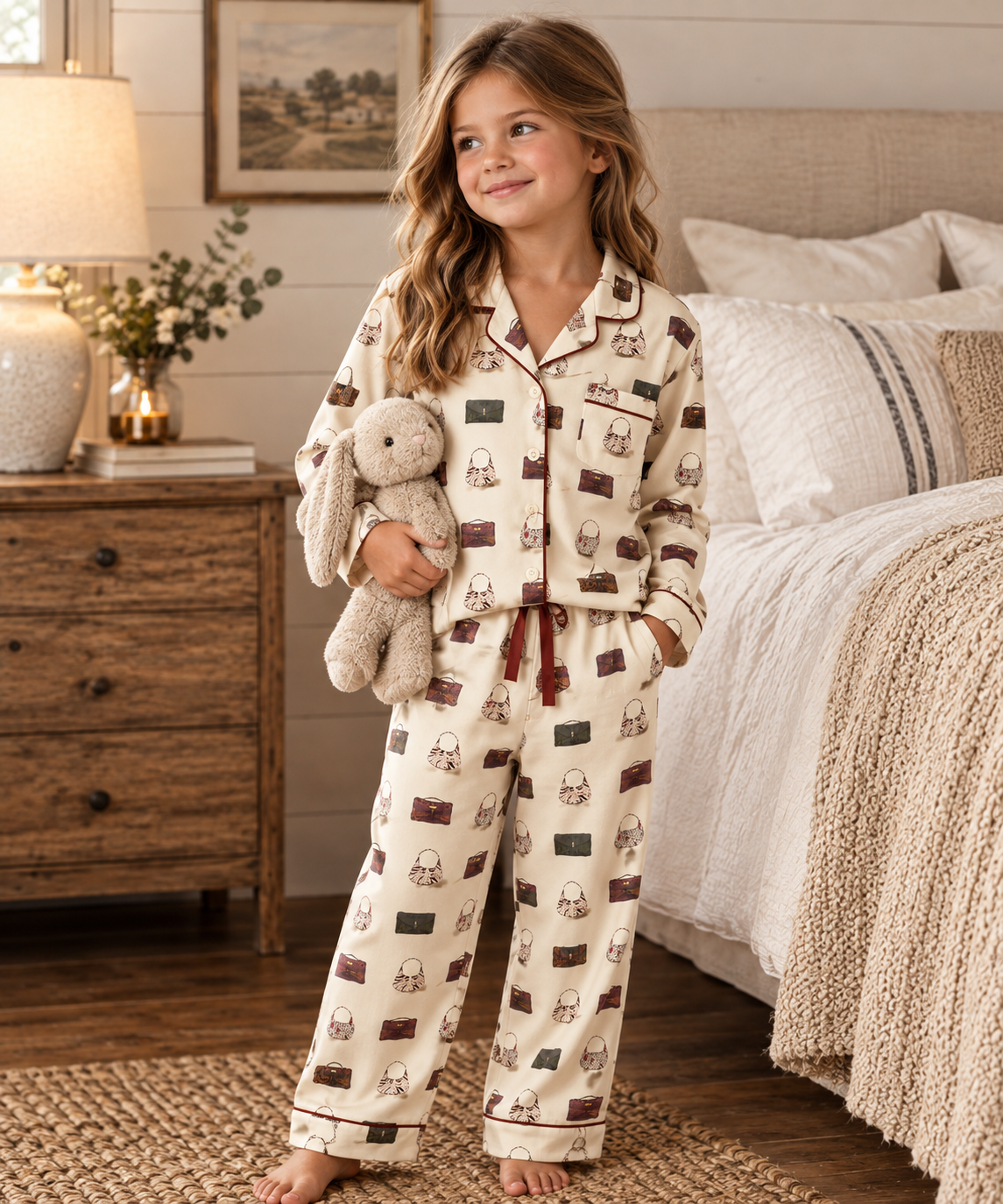 Cosy Handbag-Print Pajamas by the Bed.png