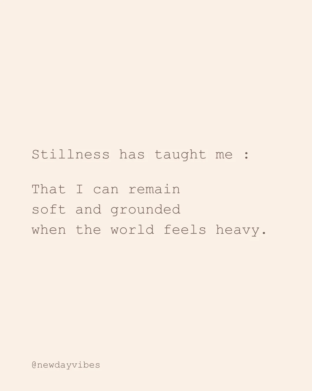 Learning through stillness.
A gentle reminder to slow down.

M ✨

New Day Vibes &bull; Creating space for nervous system awareness through breathwork and reflection.
