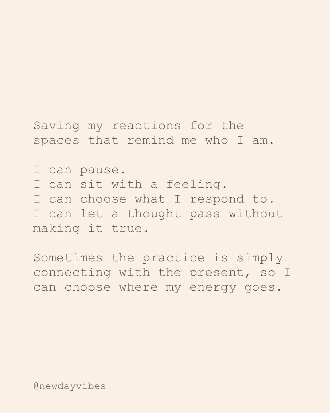 Redirection is the point of return.

M ✨

New Day Vibes - Creating space for nervous system awareness through breathwork and reflection.
