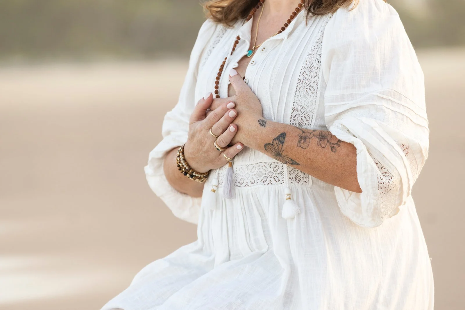 Melena Birtles during a New Day Vibes breathwork and meditation practice