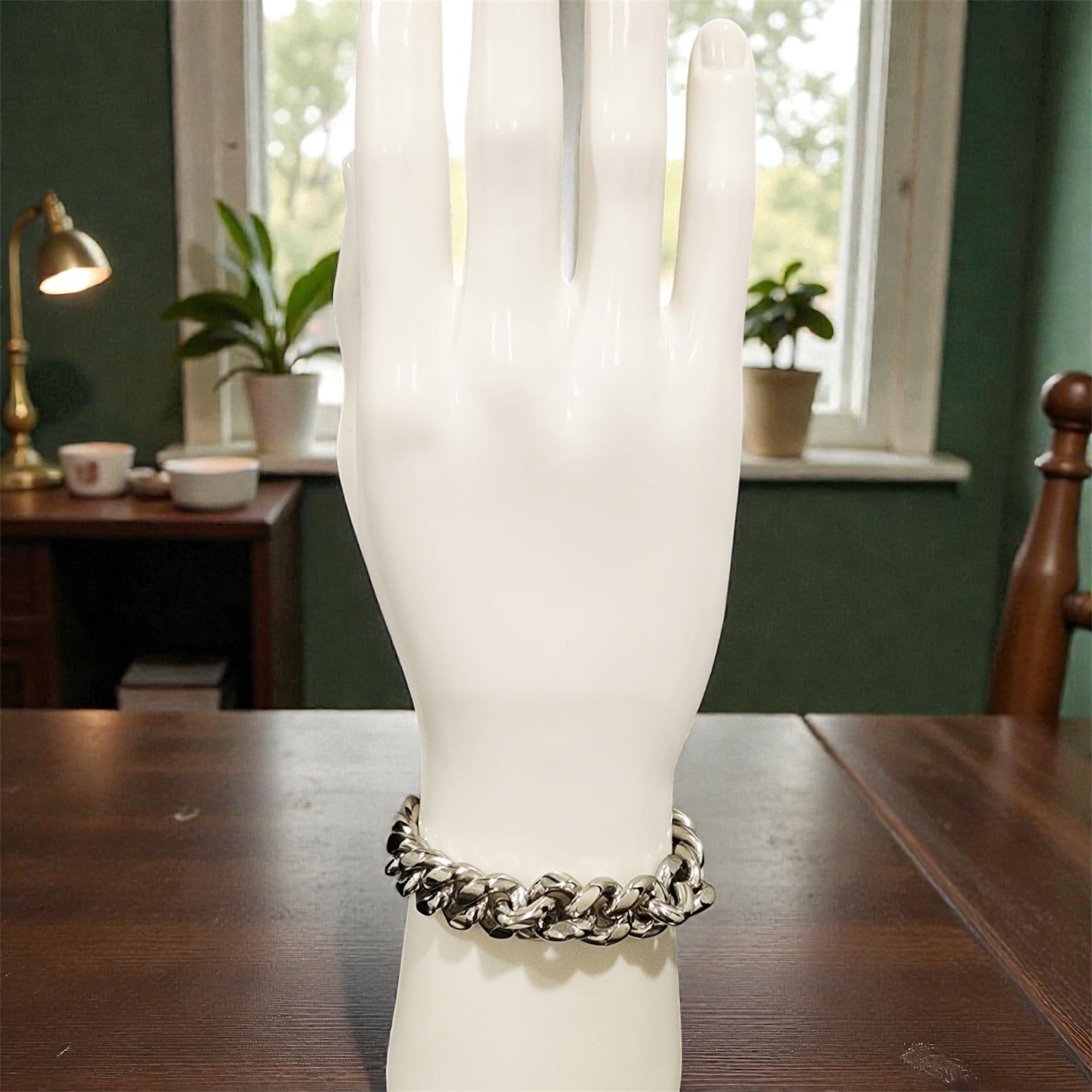 Men silver wristchain