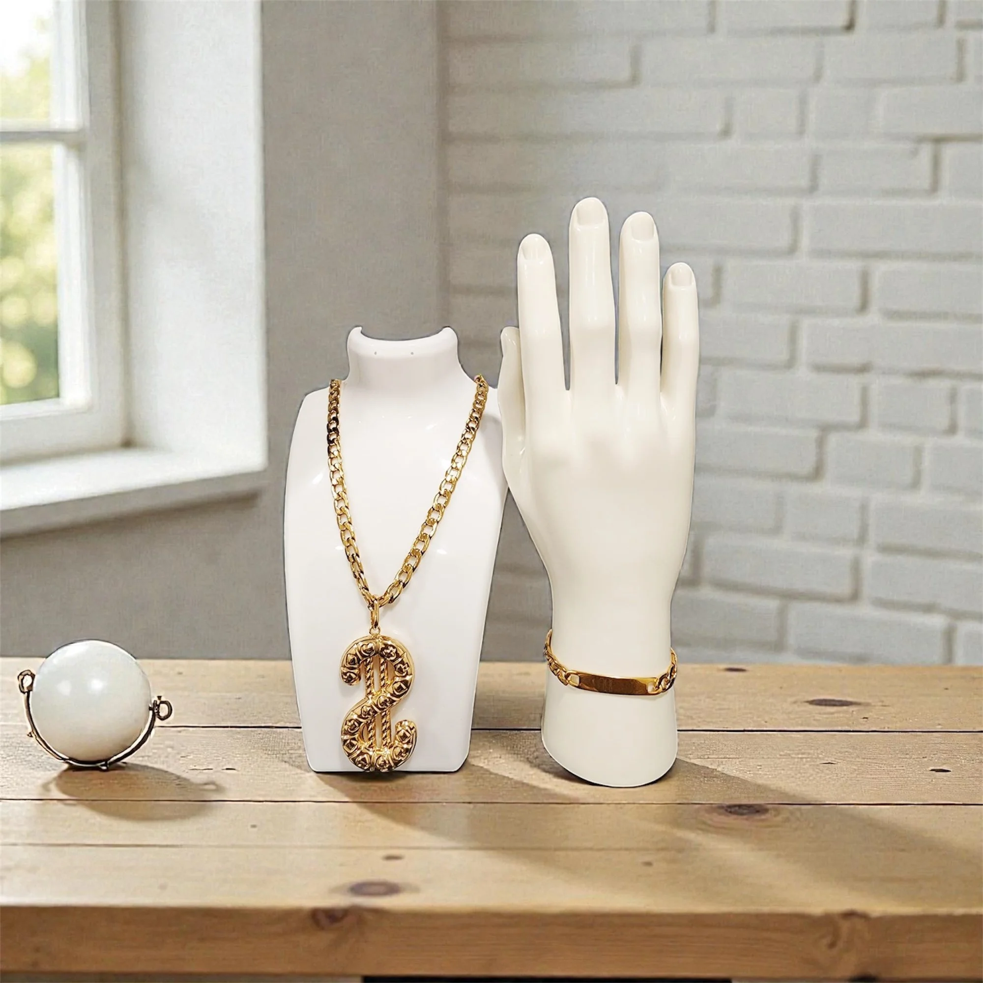 Bold Dollar Sign Pendant Necklace