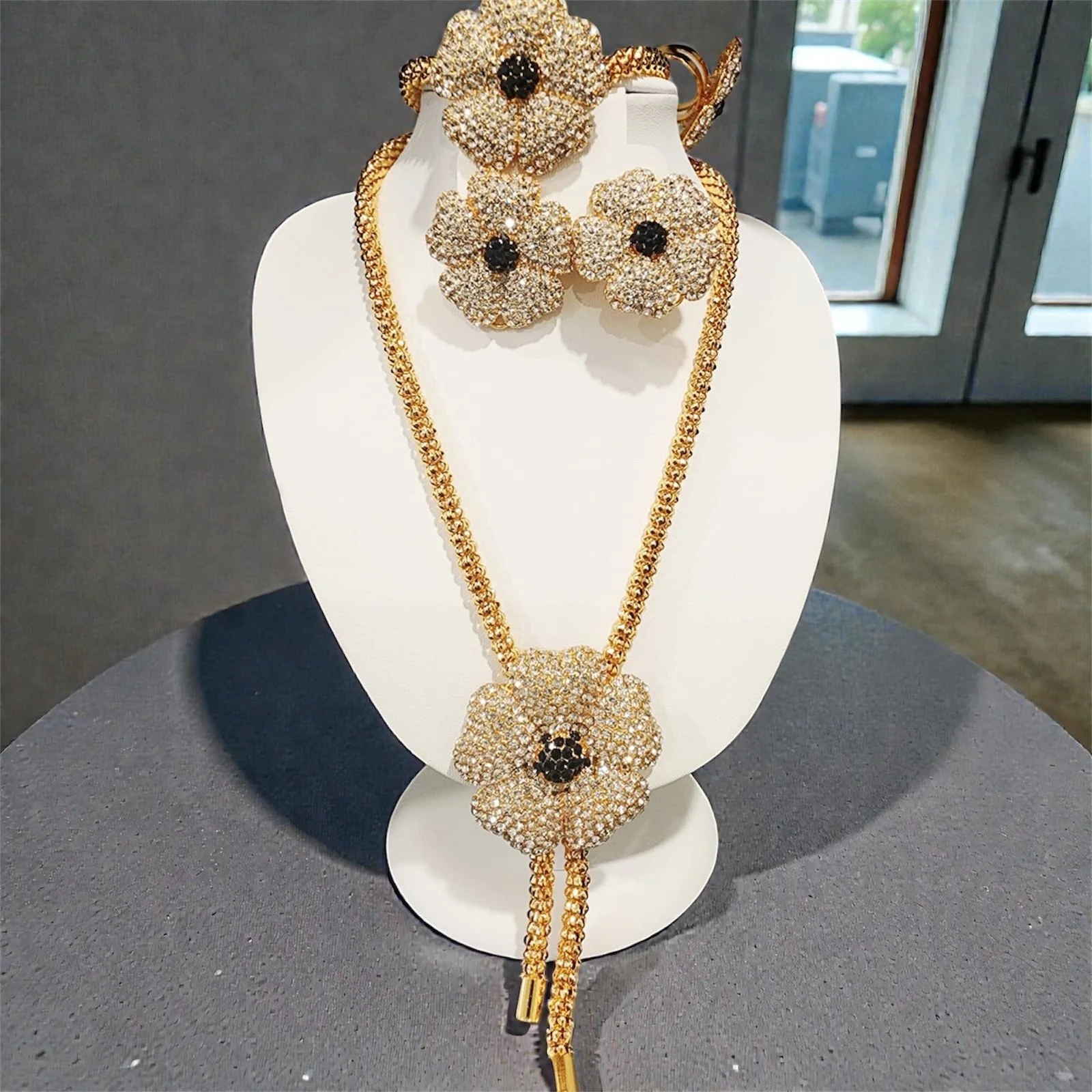 Floral Crystal Jewelry Set