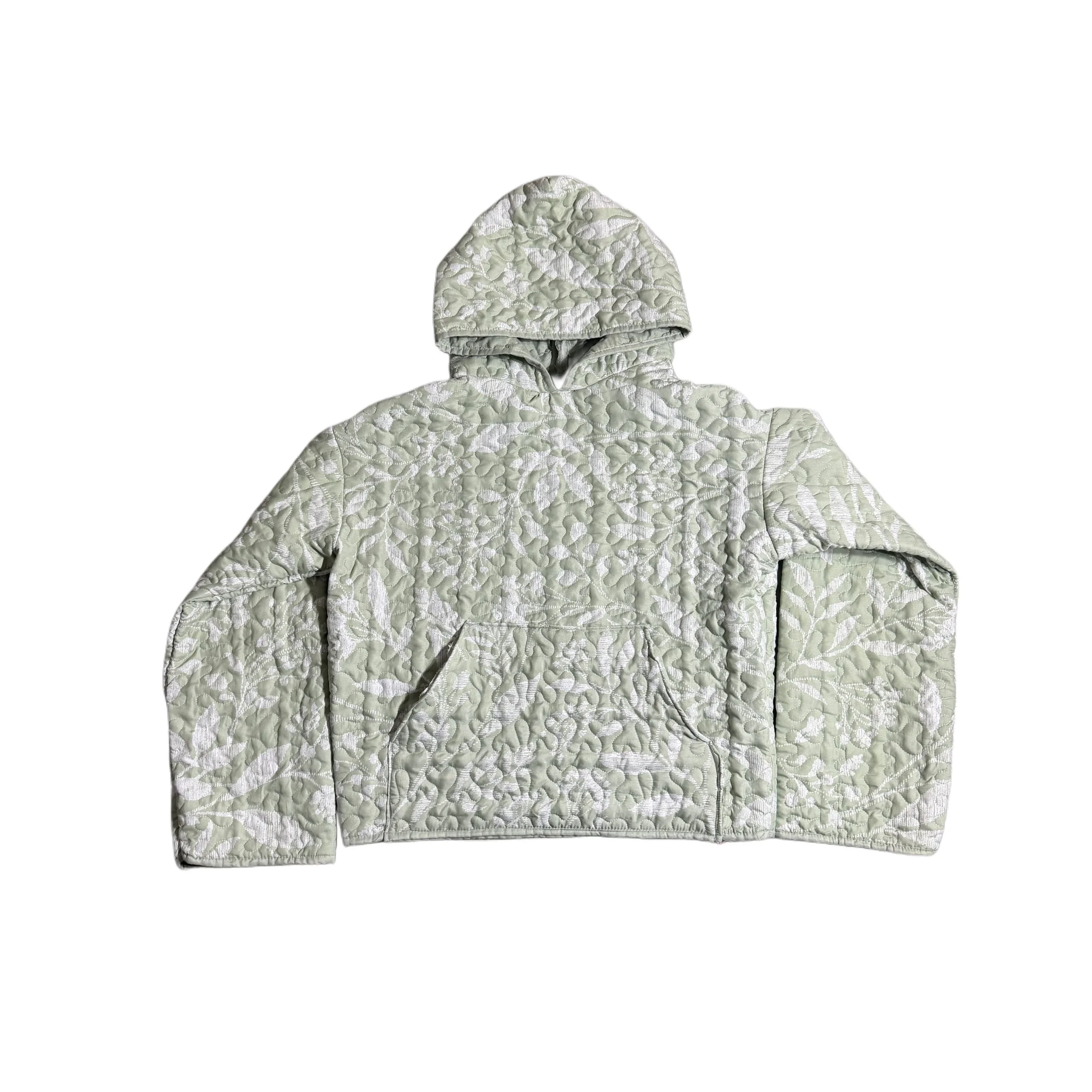 GREEN QUILT HOODIE