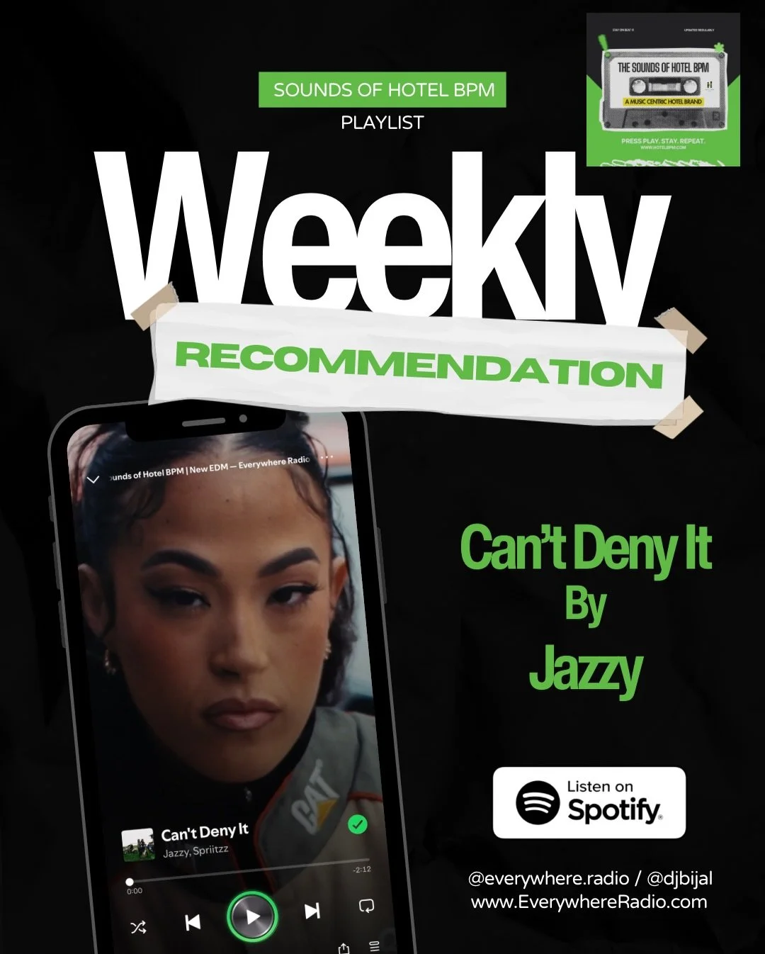 FRIDAY DROP 🔊
This week&rsquo;s Sounds of Hotel BPM spotlight is &ldquo;Can&rsquo;t Deny It&rdquo; by @jazzy &mdash; a sleek, high-energy track that blends pop vocals with dancefloor-ready production. If you&rsquo;re not already tapped into Jazzy, s