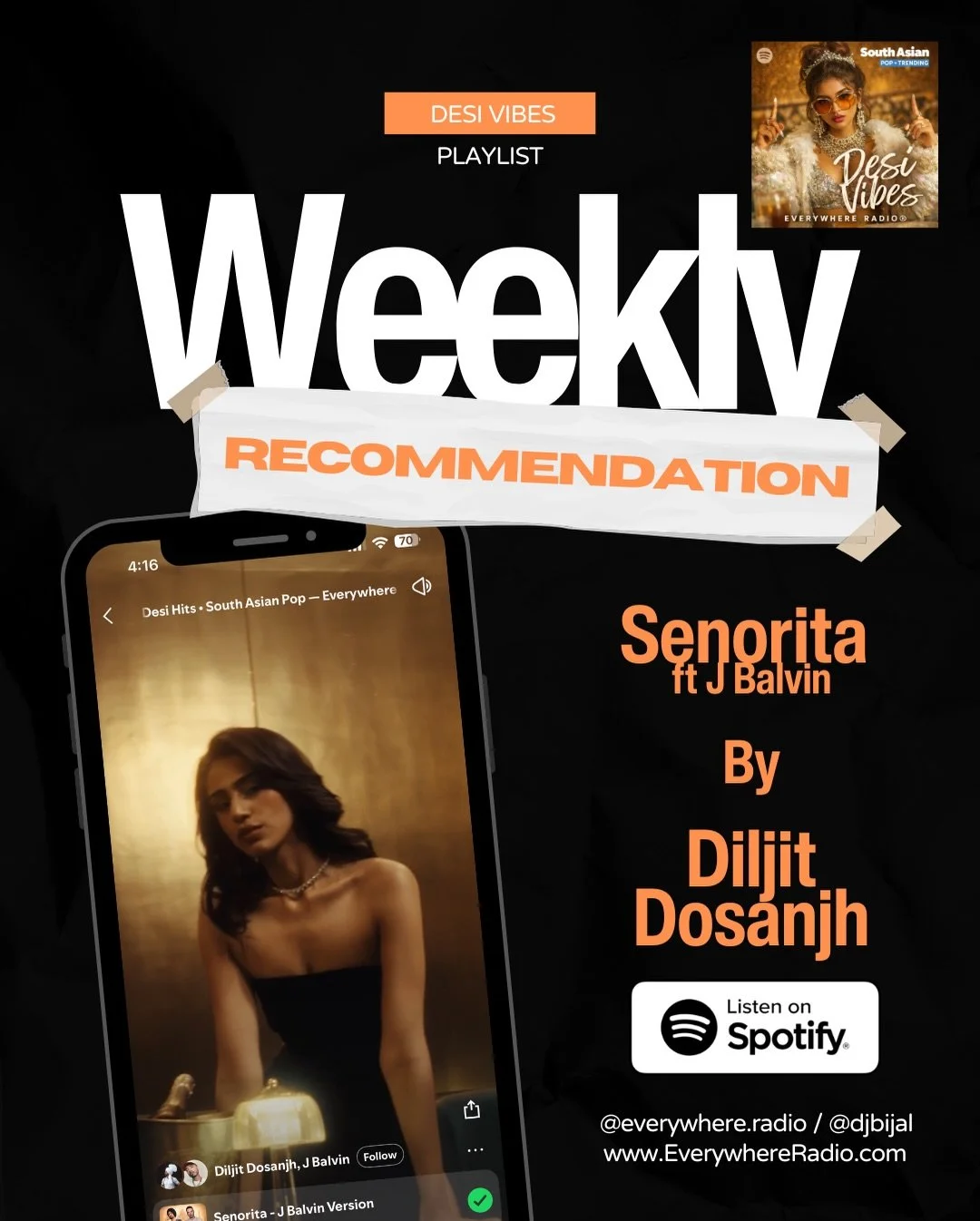 When Diljit Dosanjh links with J Balvin, you already know it&rsquo;s global.
This week&rsquo;s Desi Vibes spotlight is &ldquo;Senorita&rdquo; &mdash; a sultry Latin x Punjabi crossover that feels just as good in the club as it does on repeat in your 