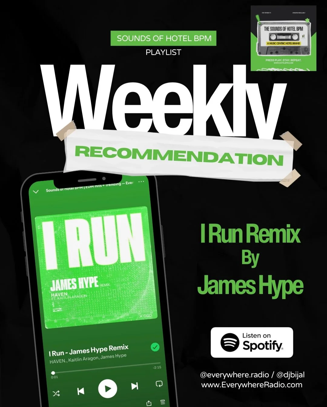 One of the year&rsquo;s most viral tracks just got the James Hype treatment.
This week&rsquo;s Sounds of Hotel BPM spotlight is &ldquo;I Run (James Hype Remix)&rdquo; &mdash; HAVEN. &amp; Kaitlin Aragon&rsquo;s breakout hit, reworked with signature H