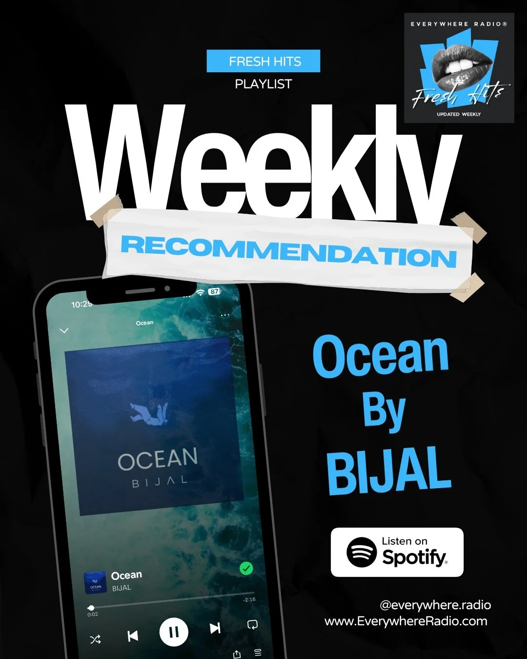 New pop drop worth drowning in.
This week&rsquo;s Fresh Hits spotlight is &ldquo;Ocean&rdquo; by @djbijal &mdash; a smooth, emotional track that dives into the deep end of falling for someone. Think The Weeknd meets dance-pop, with that echoing hook:
