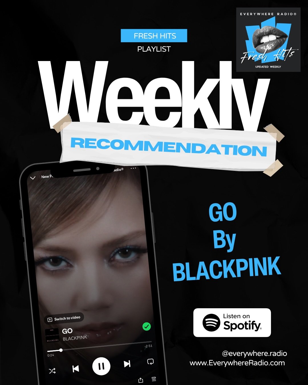 New drop. Big energy. No skips.

This week on Fresh Hits: &ldquo;GO&rdquo; by @blackpinkofficial &mdash; bold, addictive, and built to be played loud. The kind of track that instantly takes over your playlist.

Fresh Hits is updated weekly with the l