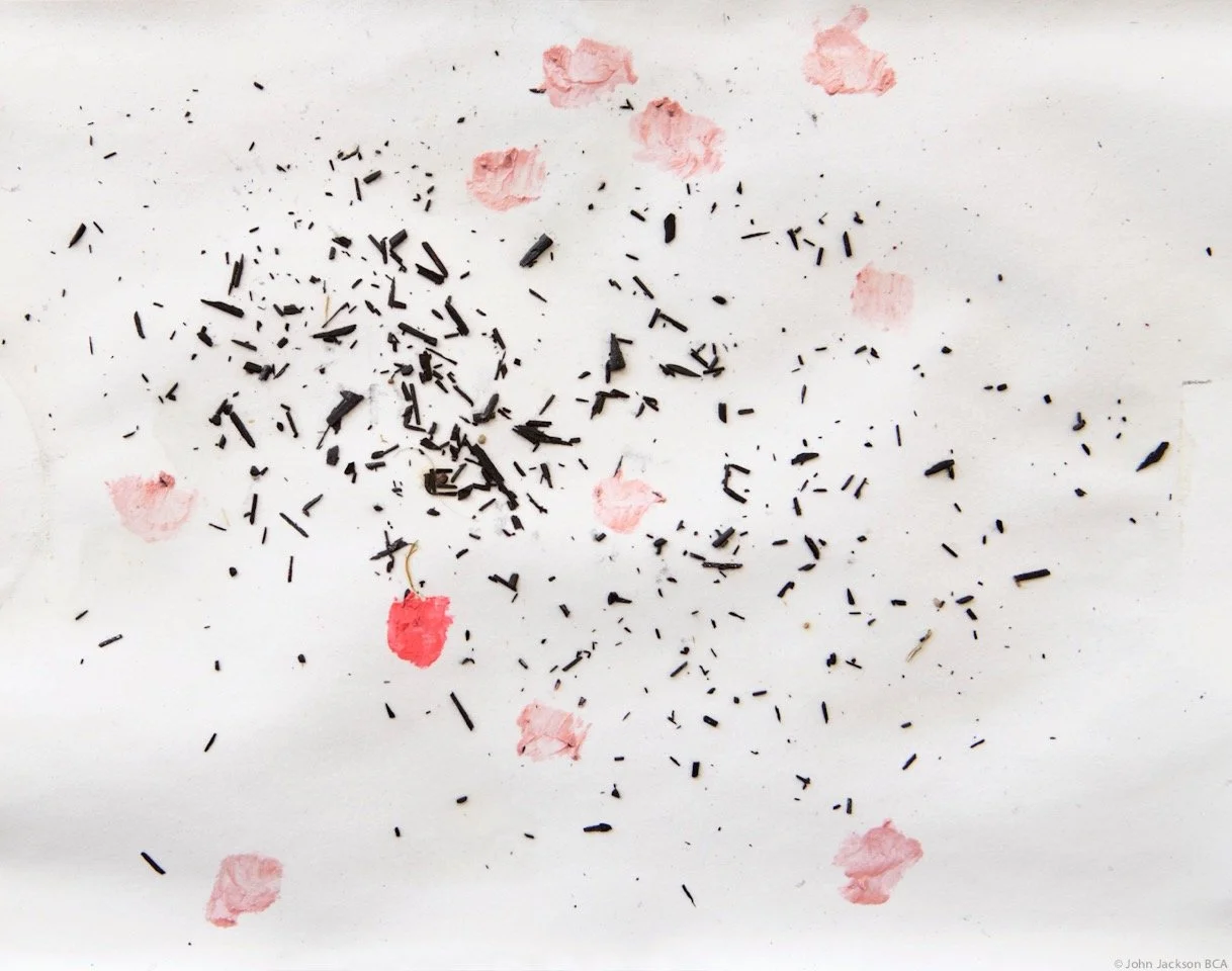 Charcoal and lipstick, 6" x 9"