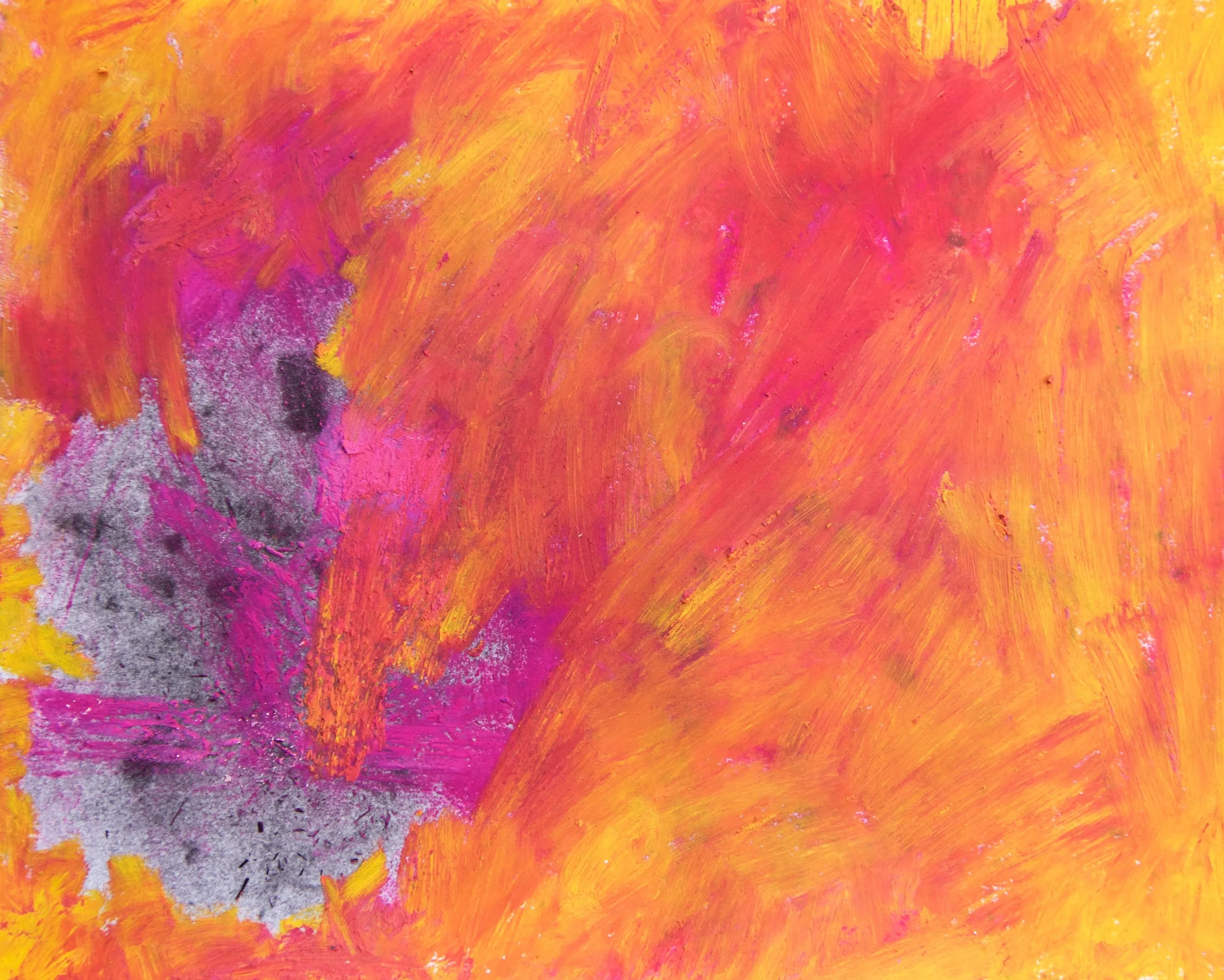 Charcoal and oil stick, 81/2" x 63/4"