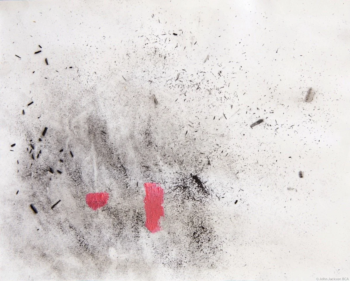 Charcoal and lipstick, 6" x 9" - SOLD