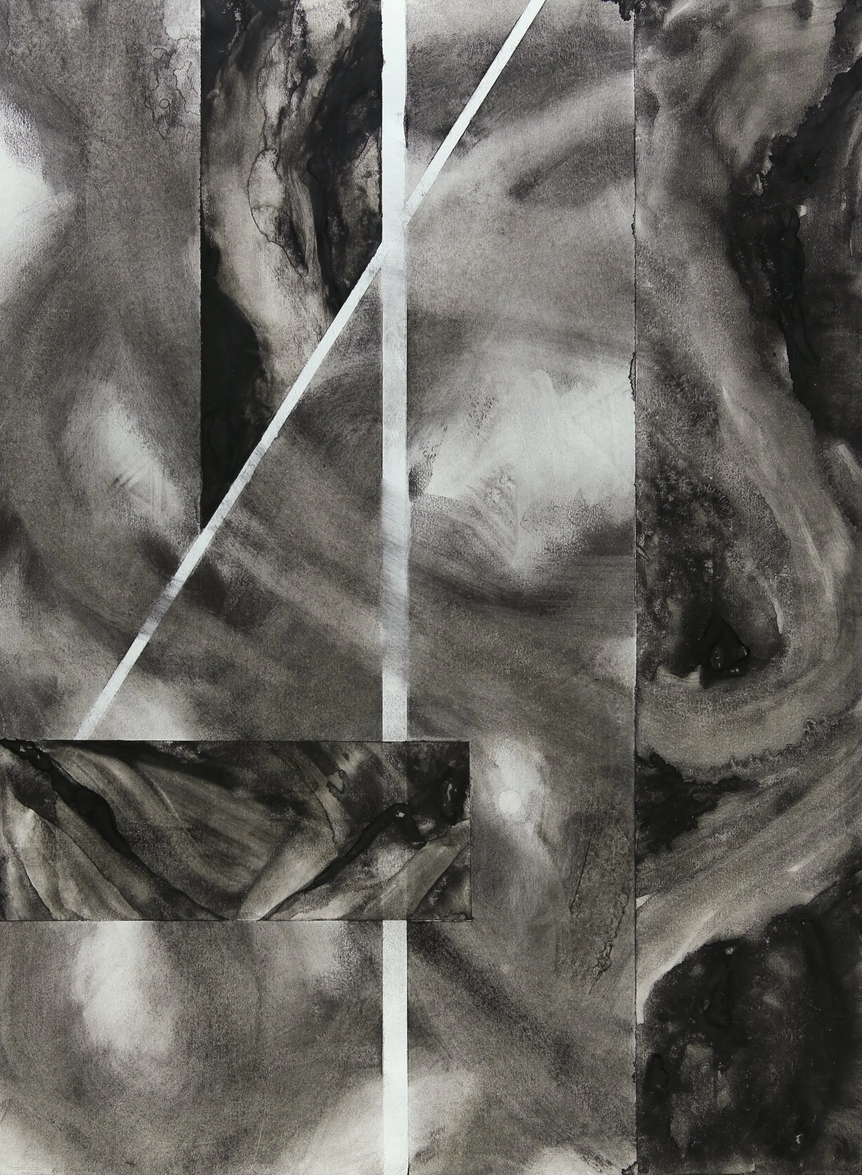 Charcoal and liquid charcoal, 24" x 18"