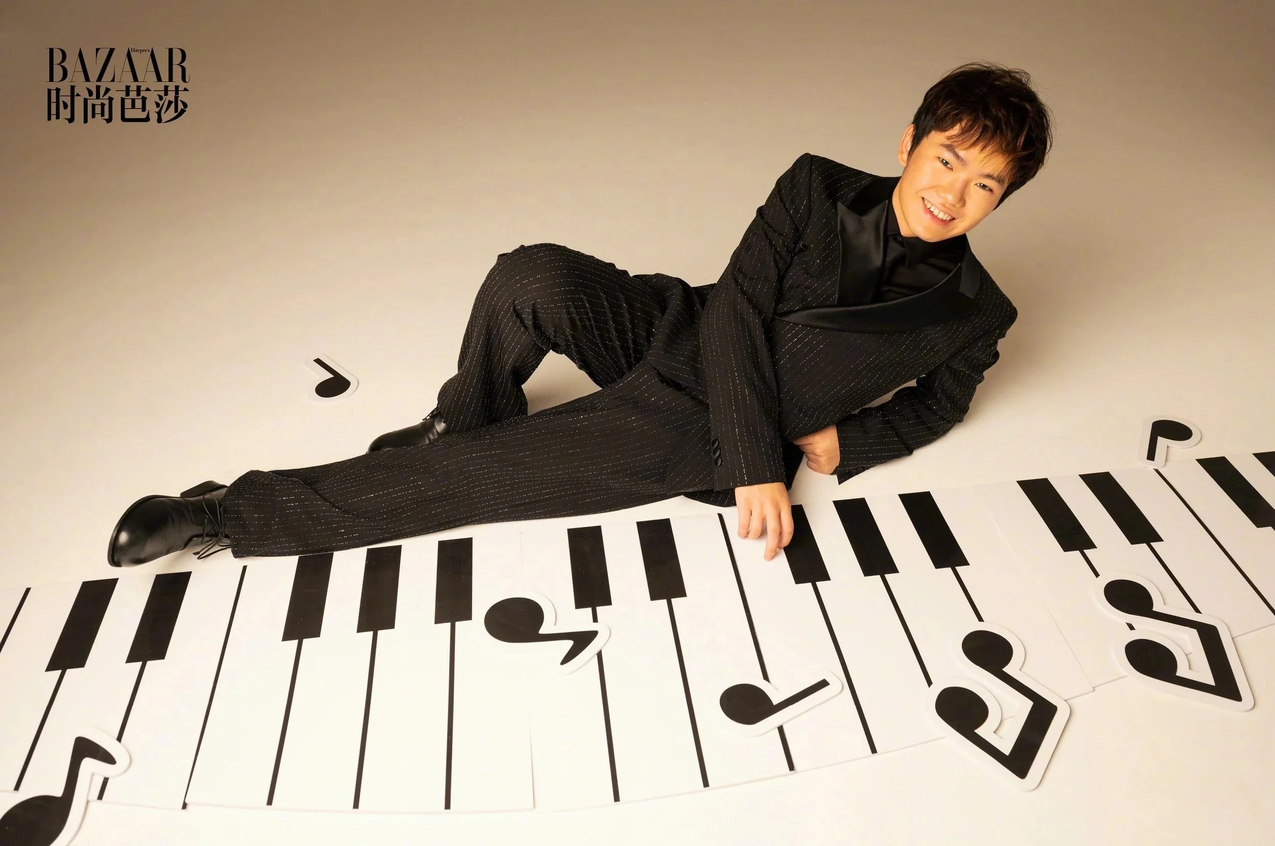 Hao Rao posing for Bazzar fashion Magazine as the most sought after young pianist