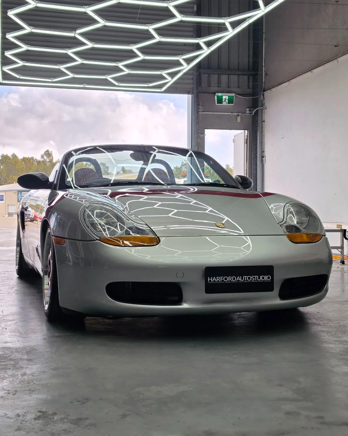Porsche Boxster in for our 9 Year GTECHNIQ Ceramic Coating, Rim Coating and Full Front End PPF.

Harford Auto Studio.
Paint Protection - Ceramic Coating - Detailing See less