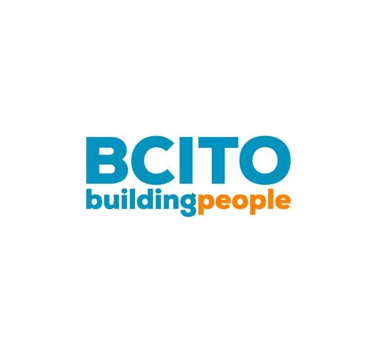 Logo with the words BCITO building people, where BCITO is in large blue letters, 'building' is in smaller blue letters, and 'people' is in smaller orange letters.