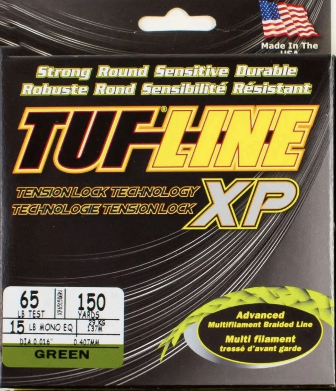 TUF-LINE XP MULTIFILAMENT BRAIDED LINE 65LB 150YD GREEN