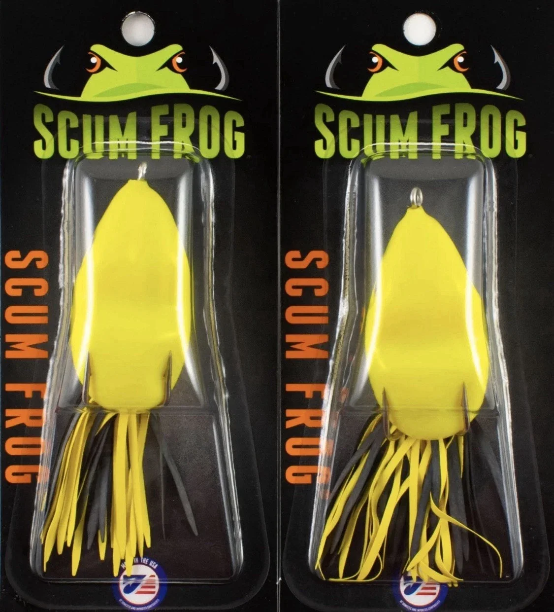 (LOT OF 2) SCUM FROG ORIGINAL 5/16OZ SF-130 SCHOOL BUS YELLOW