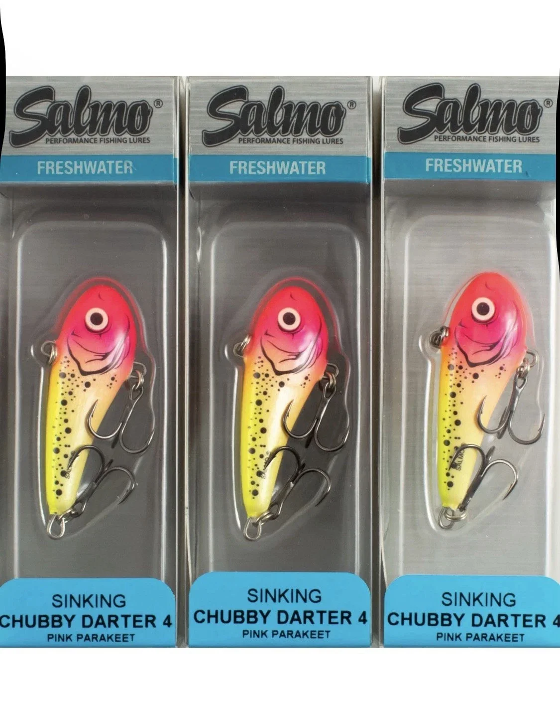 (LOT OF 3 SALMO CHUBBY DARTER 4 SINKING 1/5OZ QCD182 PINK PARAKEET