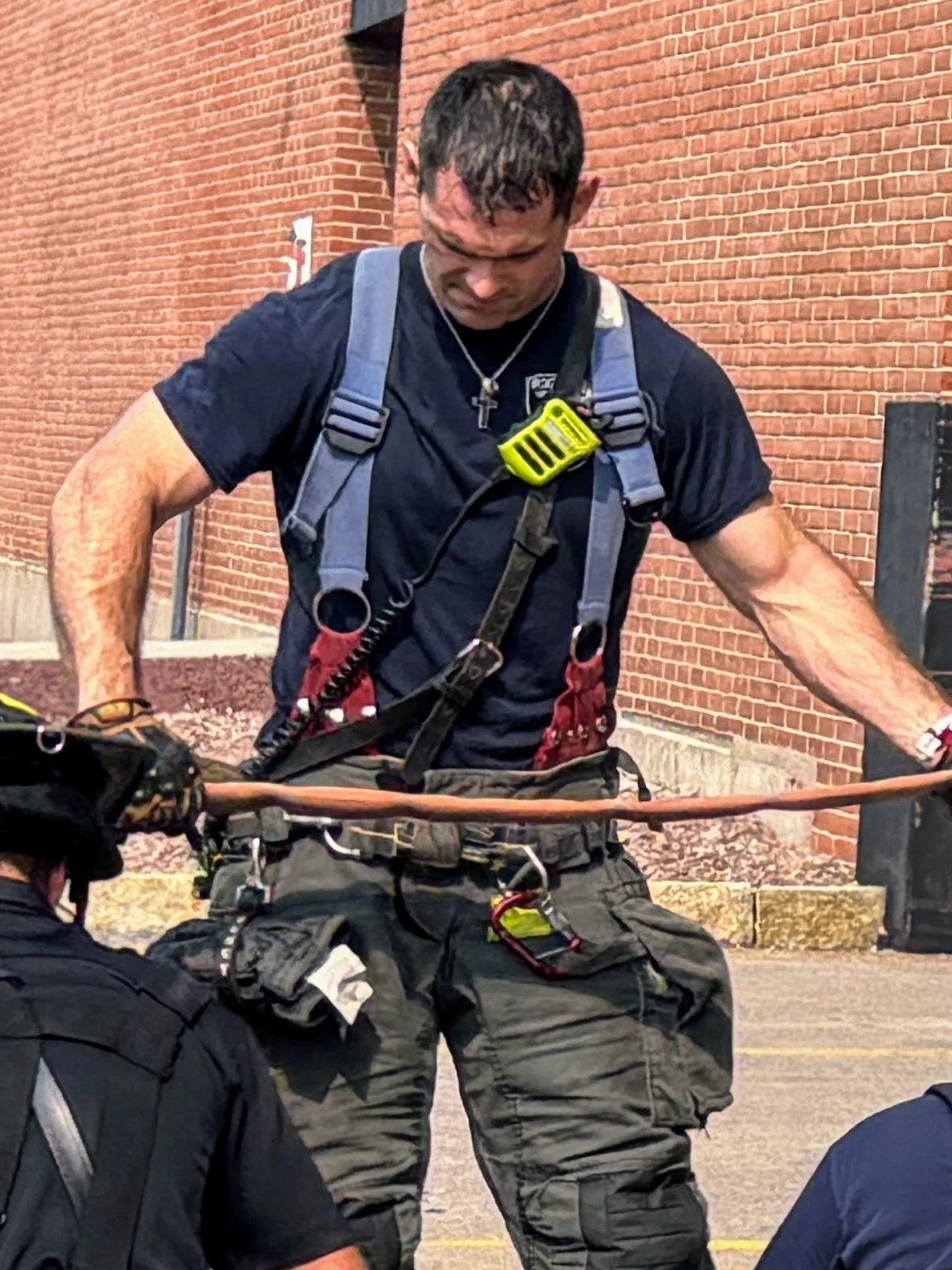 Firefighter Loading hose
