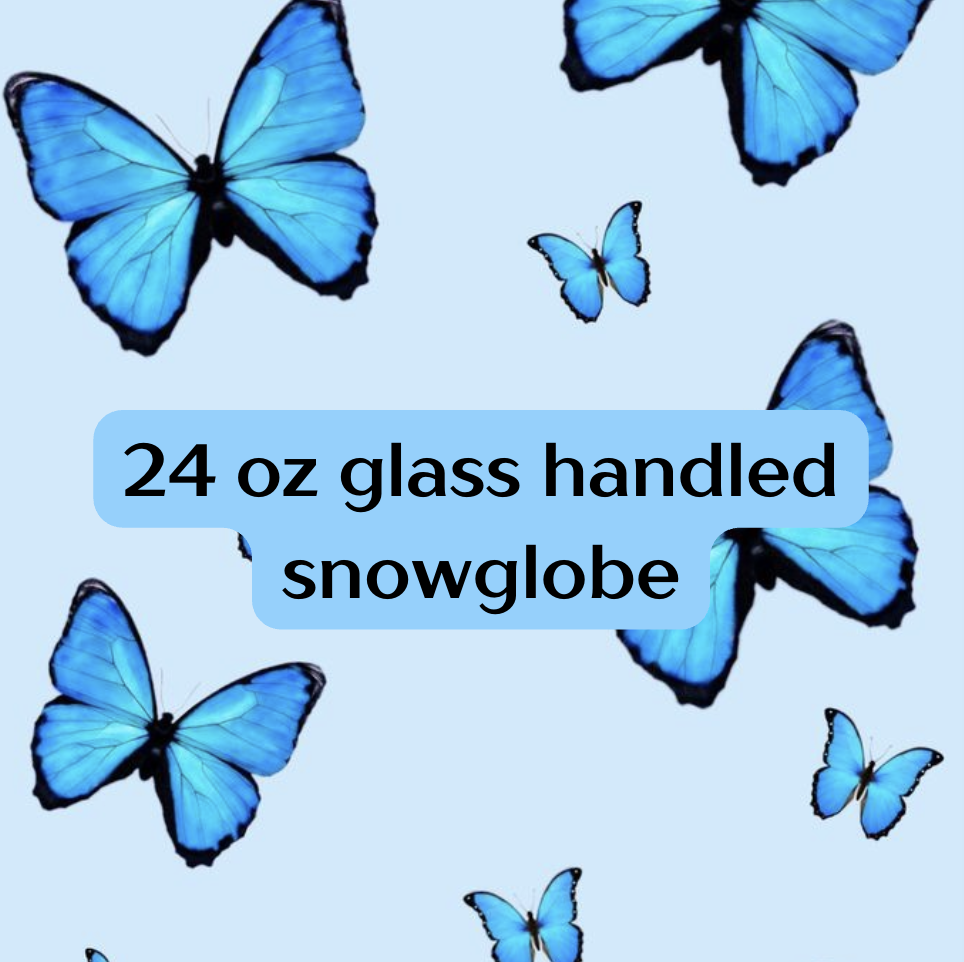 24oz glass handled snowglobe