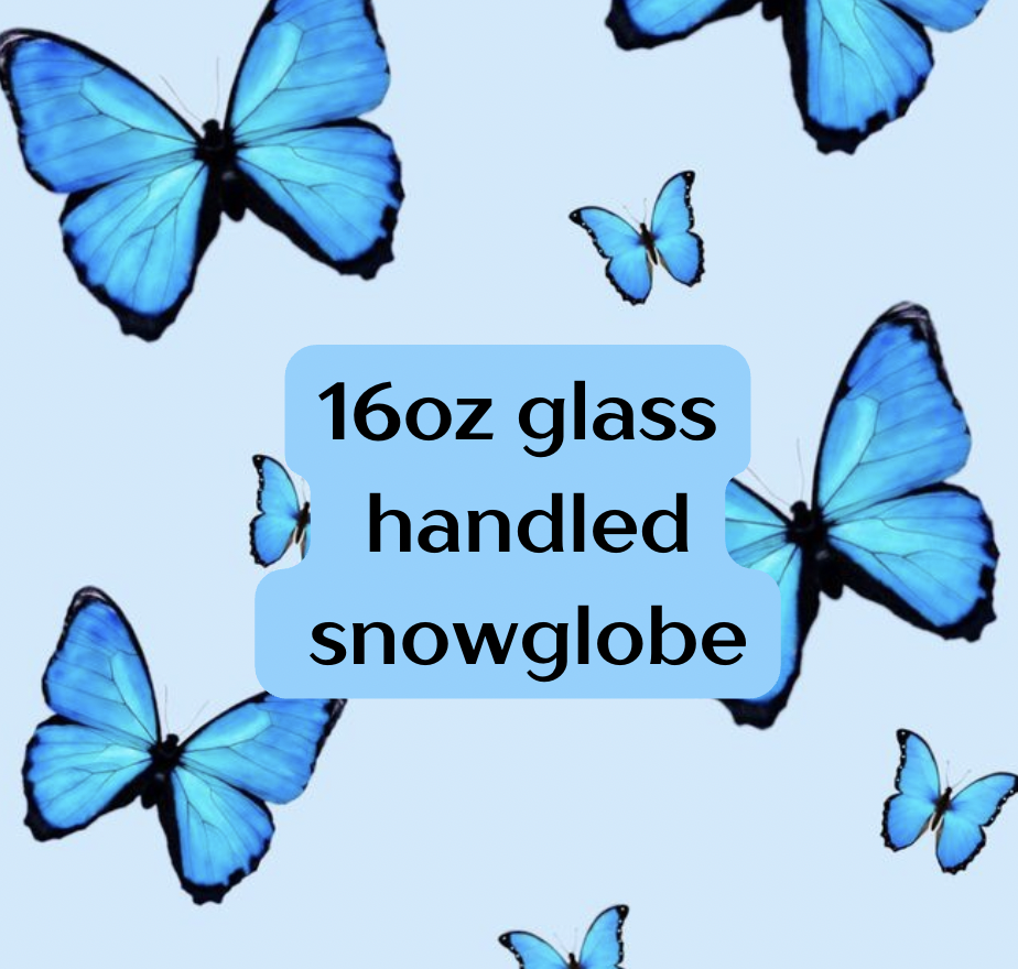 16oz glass handled snowglobe