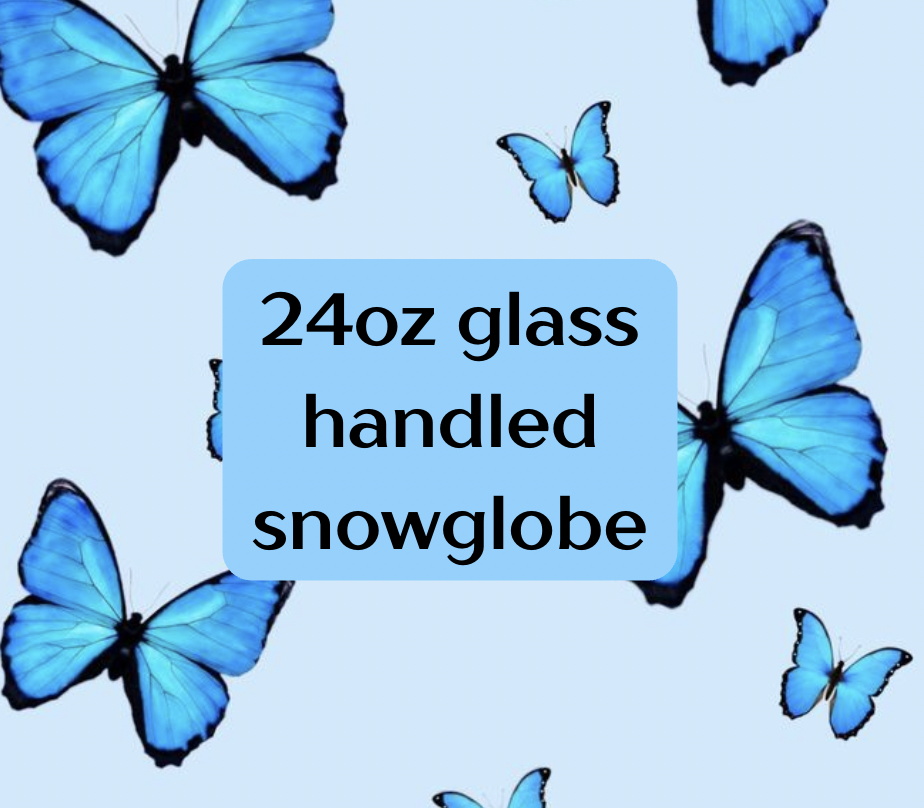 24oz glass handled snowglobe