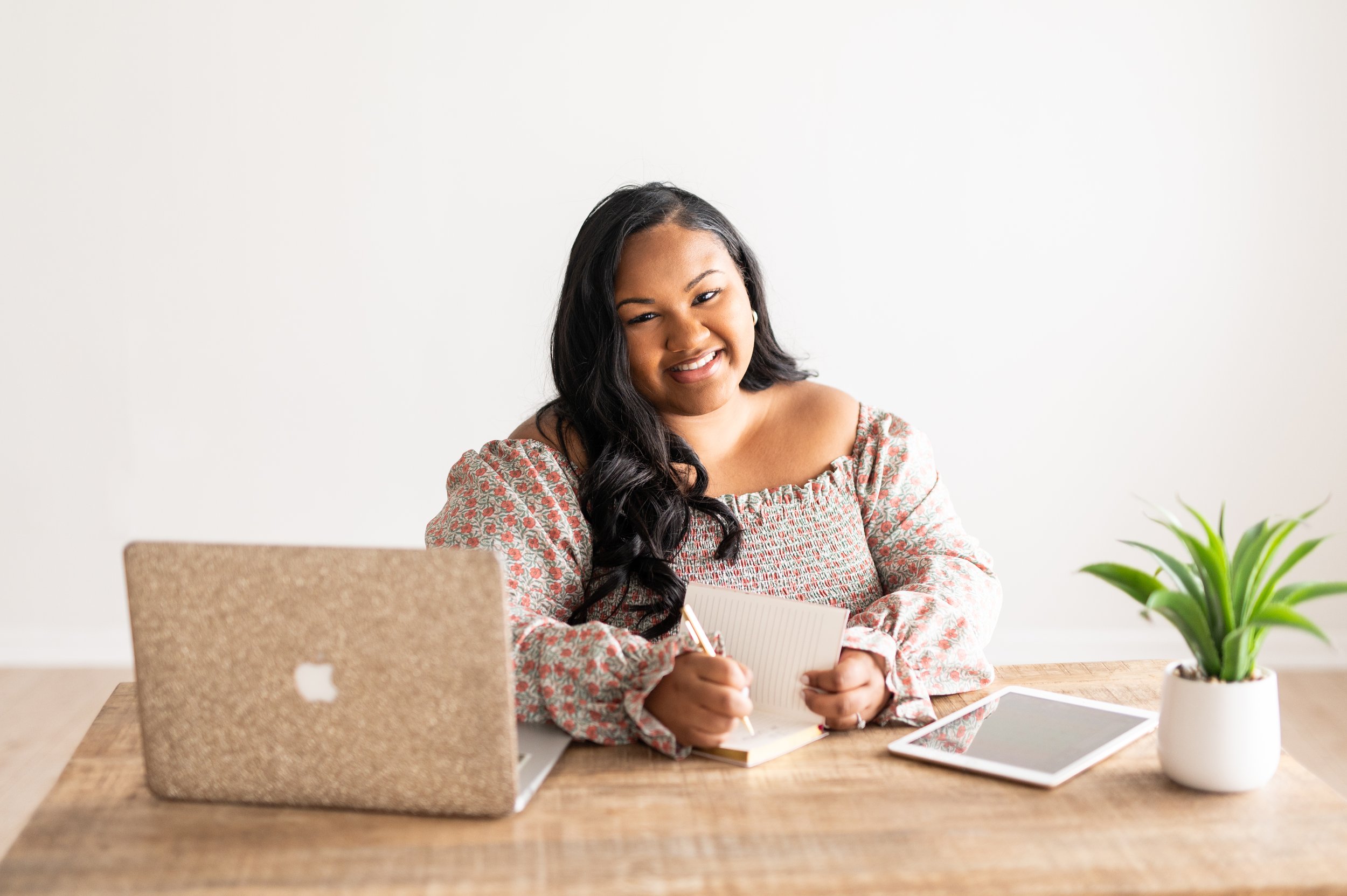 woman sitting at a desk