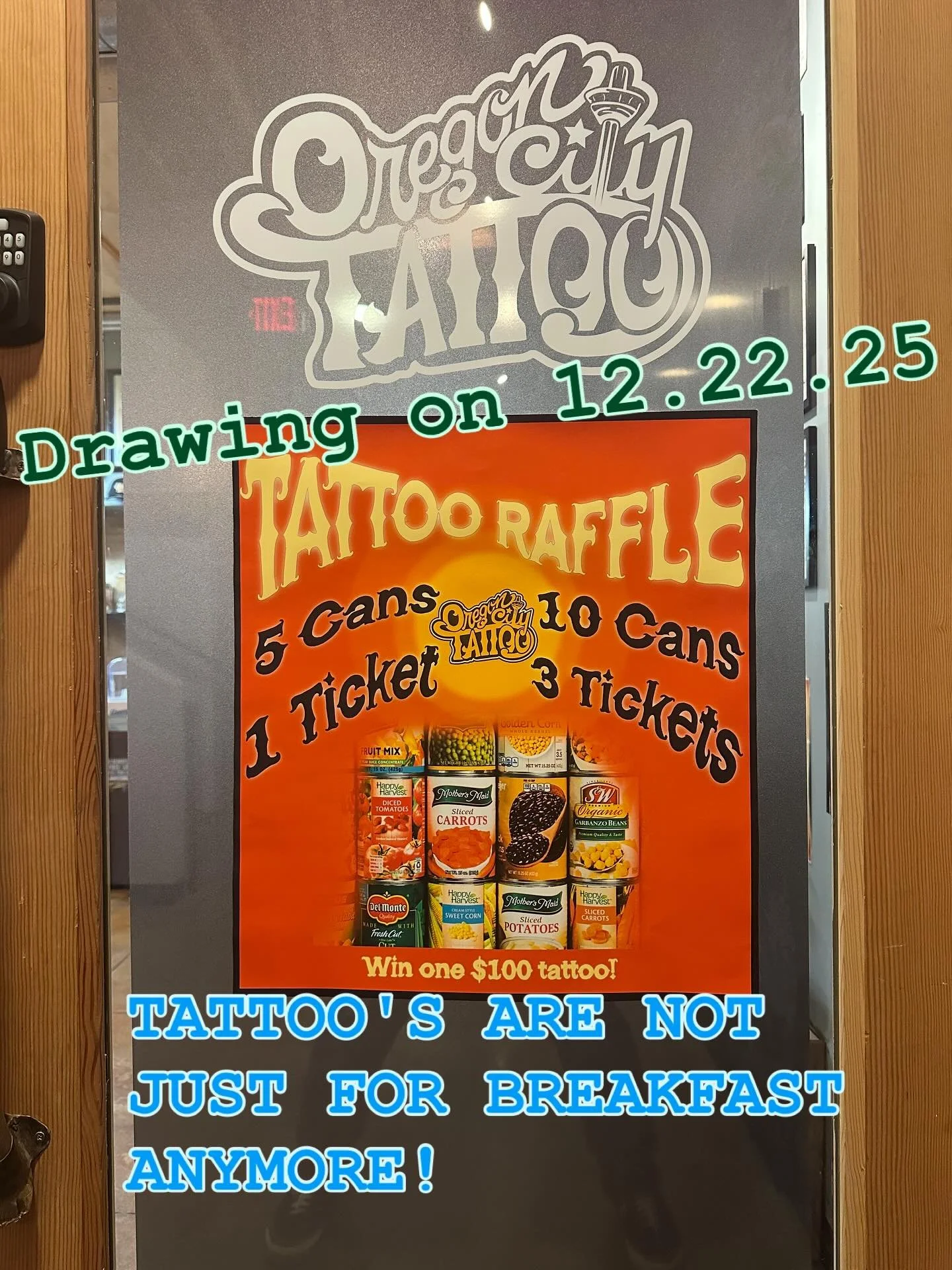 We'd love it if U bring your Cans to Oregon City Tattoo!