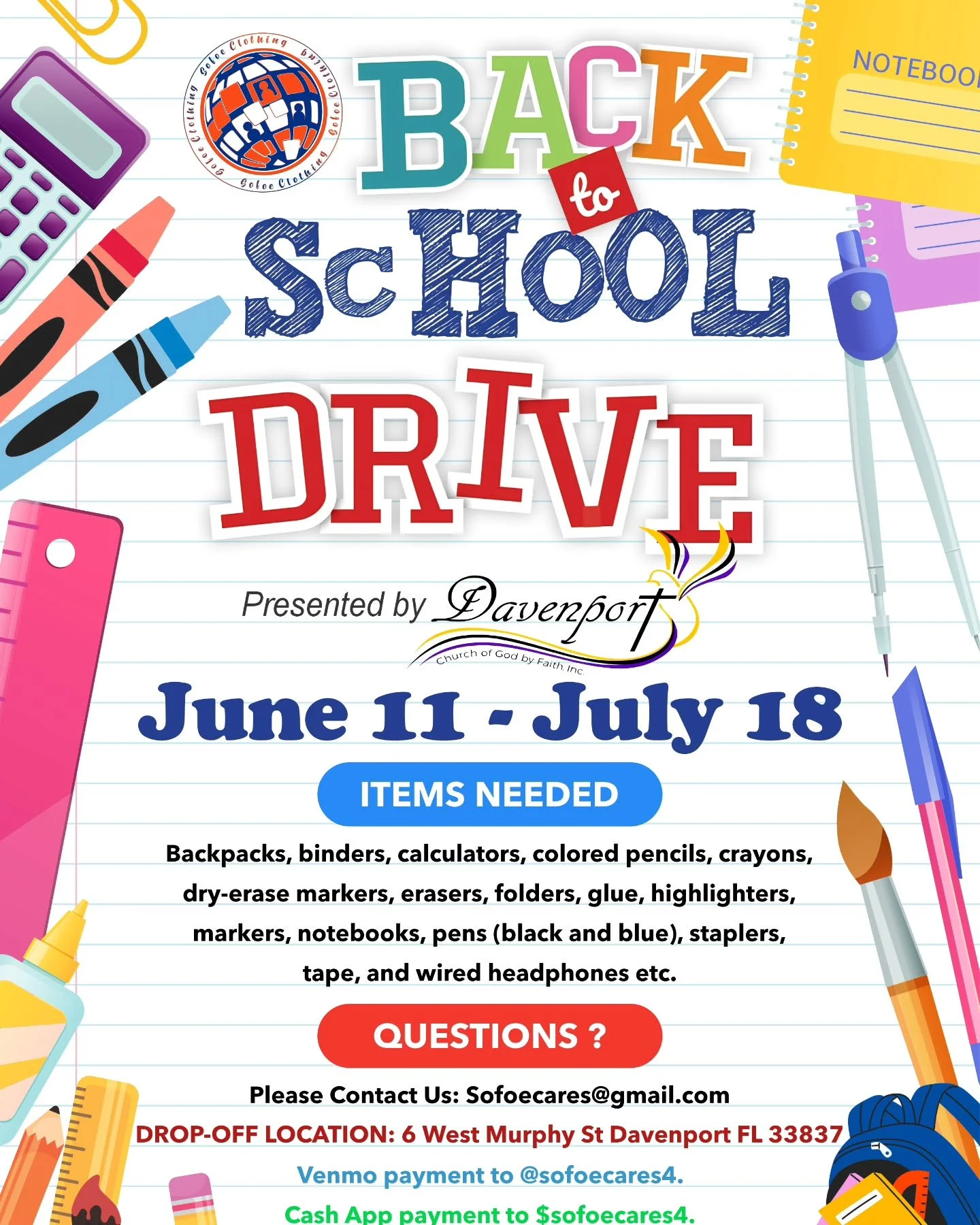 📣 CALLING ALL COMMUNITY CHAMPIONS! 🏆✏️🎒

We&rsquo;re gearing up for our Annual Back-to-School Bash &mdash; and we need YOUR help to make it unforgettable! 💥

🎯 Goal: Provide 300+ kids with free school supplies, haircuts, food, mentorship &amp; F