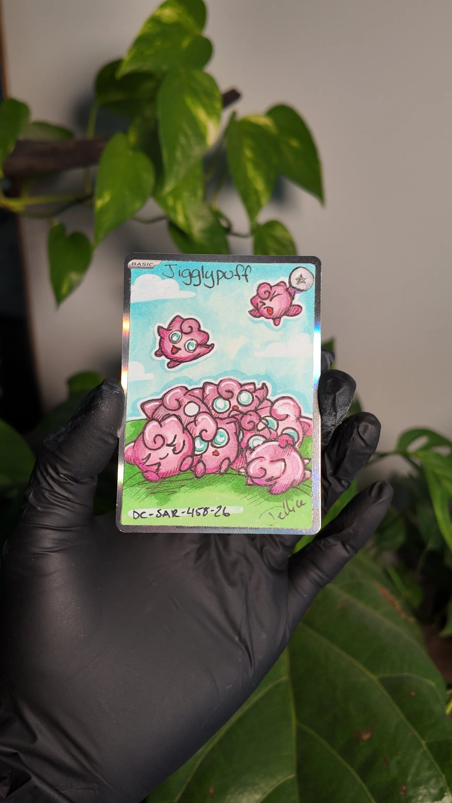 One of one Jiggly Party Special Art Hand Drawn Pokémon Card