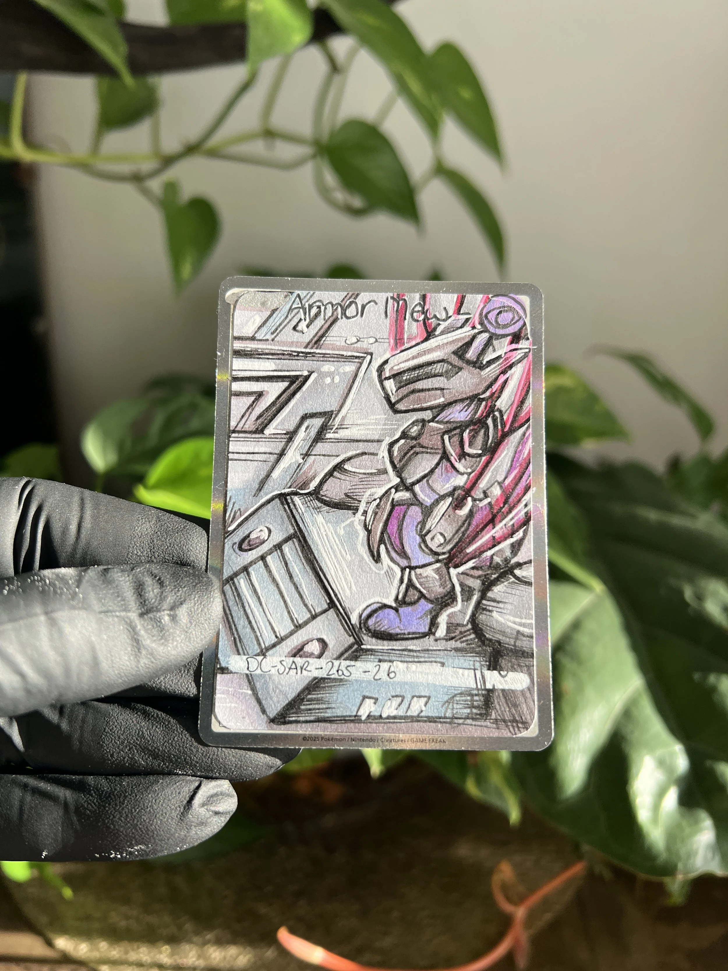 One of one Armor Mew Special Art Hand Drawn Pokémon Card