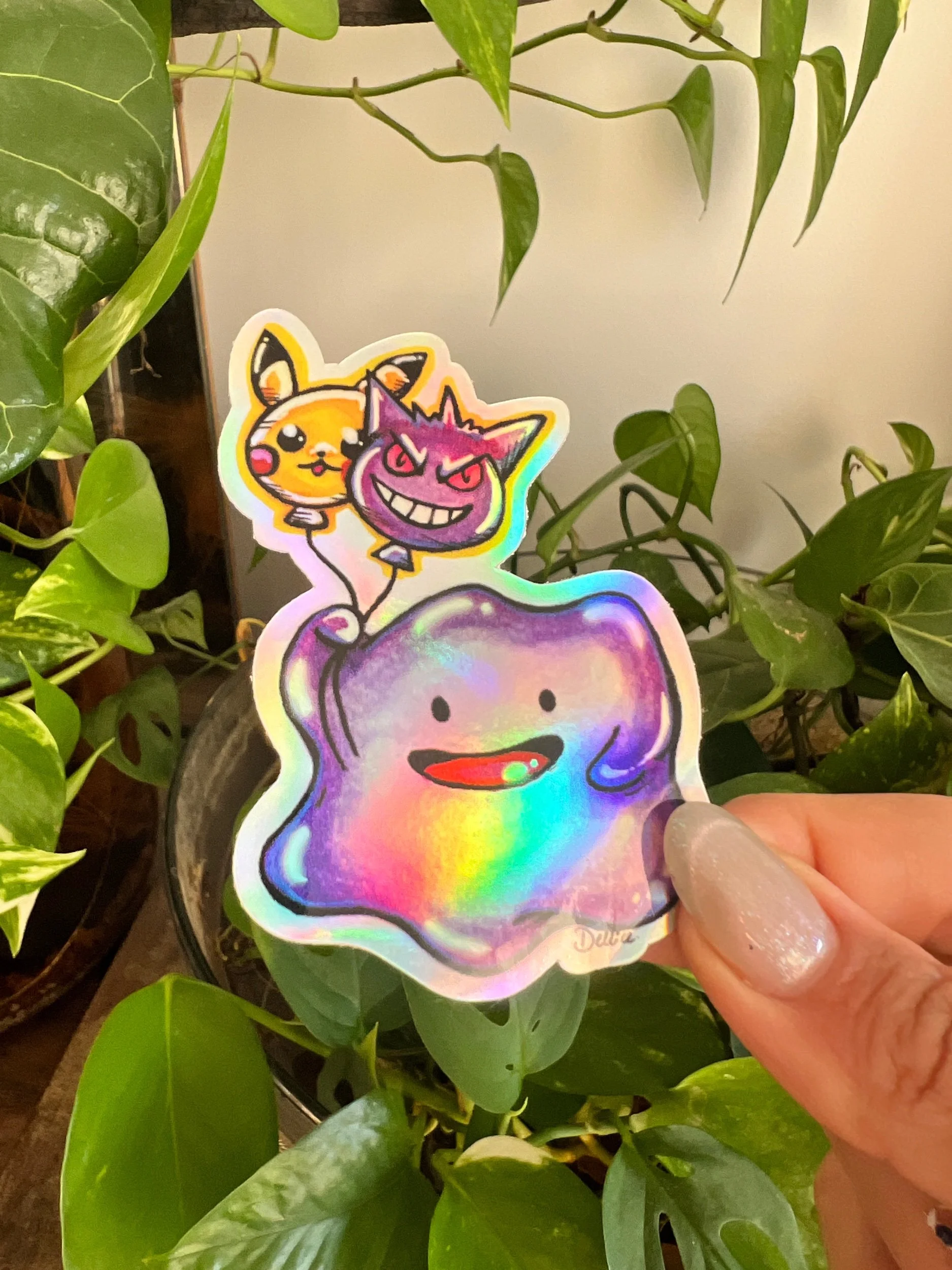 Holographic Ditto Premium Vinyl Sticker Large