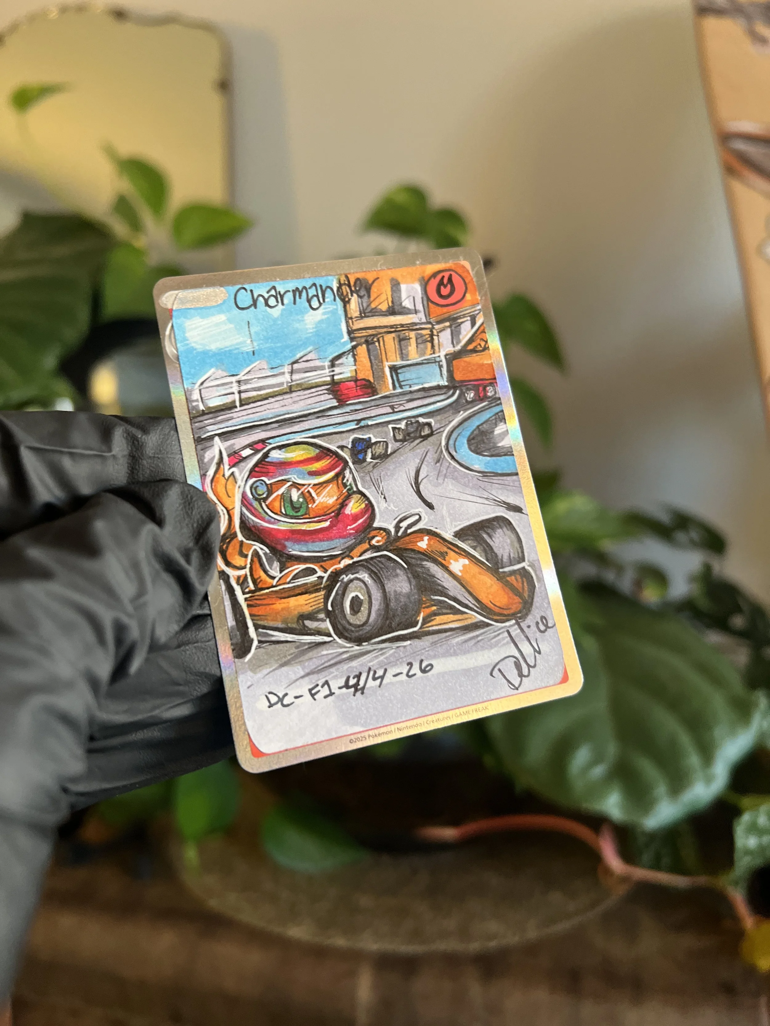 One of one Charmander OP Mclaren Special Art Rare Hand Drawn Pokémon Card