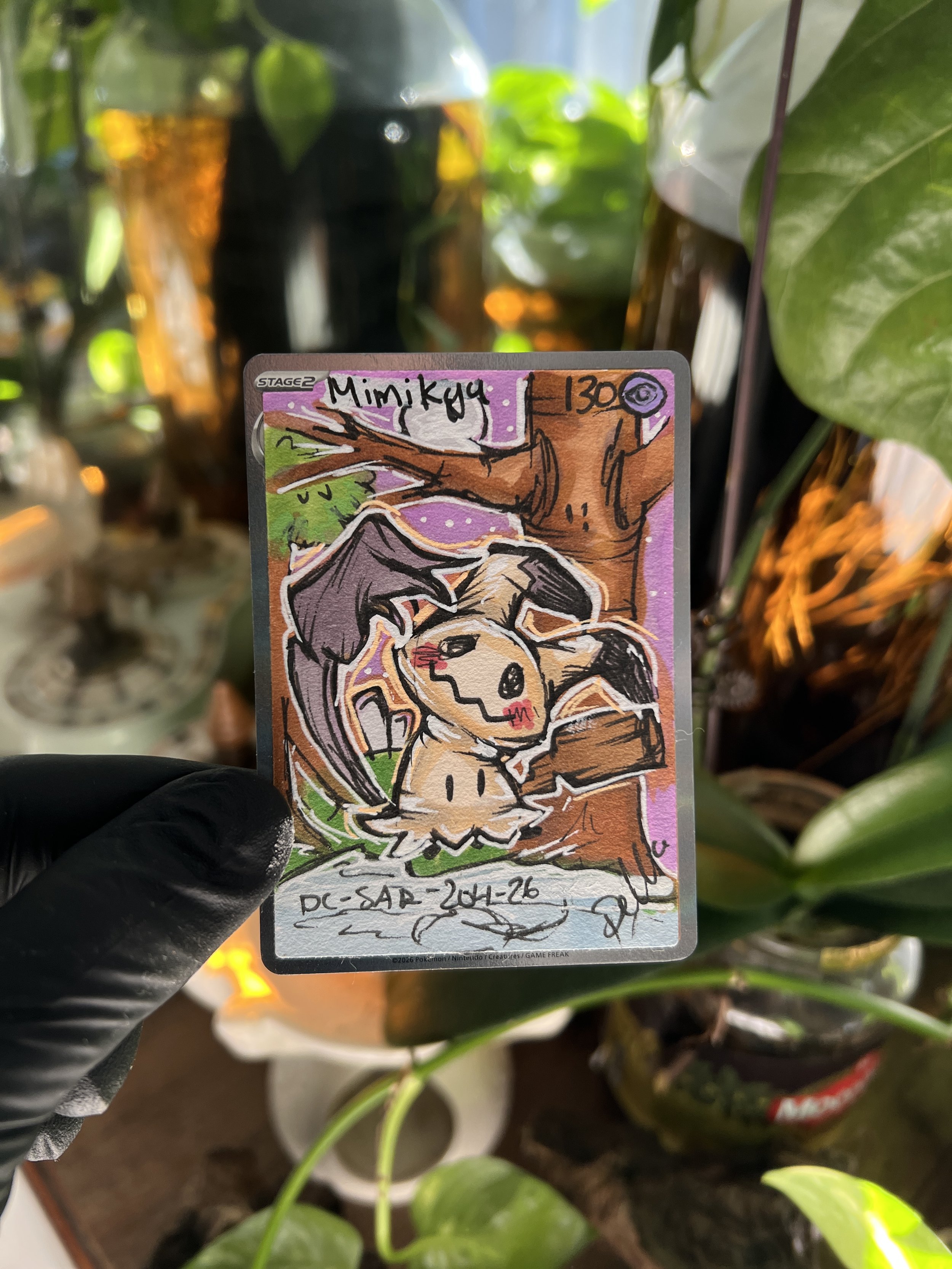 One of one Mimikyu Special Art Card Hand Drawn Pokémon Card