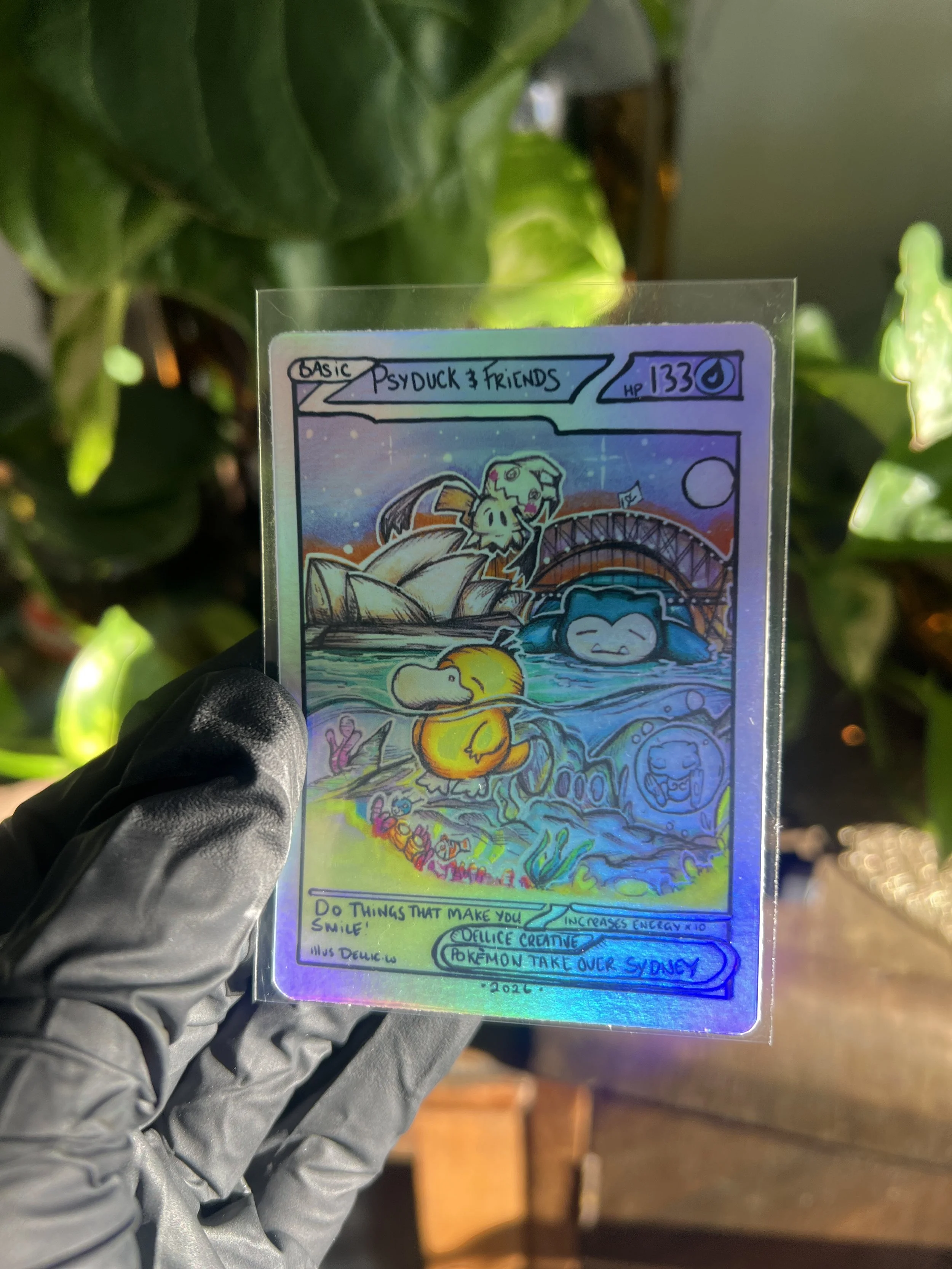 Holographic Sydney Psyduck & Friends Premium Vinyl Sticker