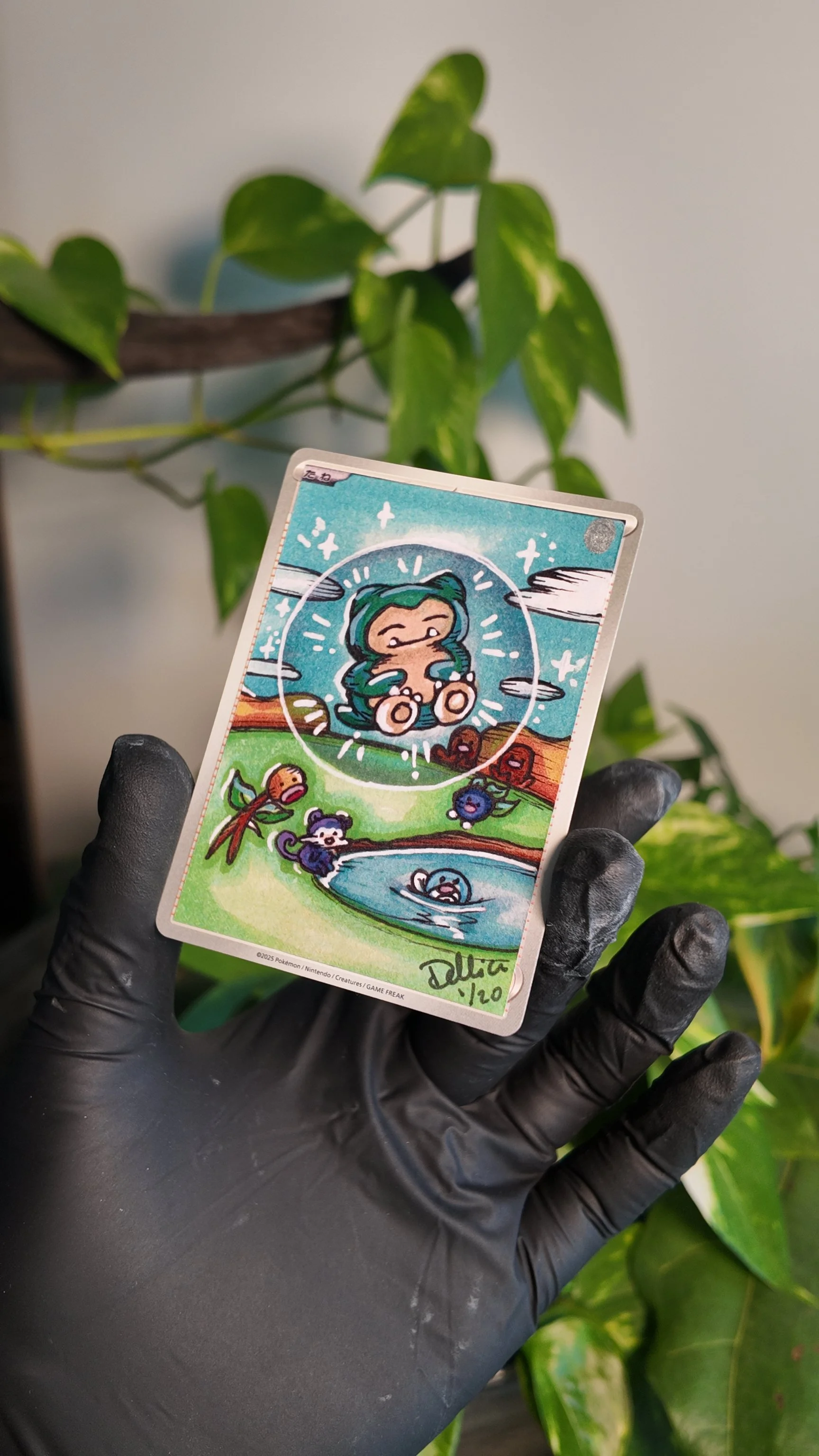 Bubble Snorlax Limited Edition Art Print Card - 1/20