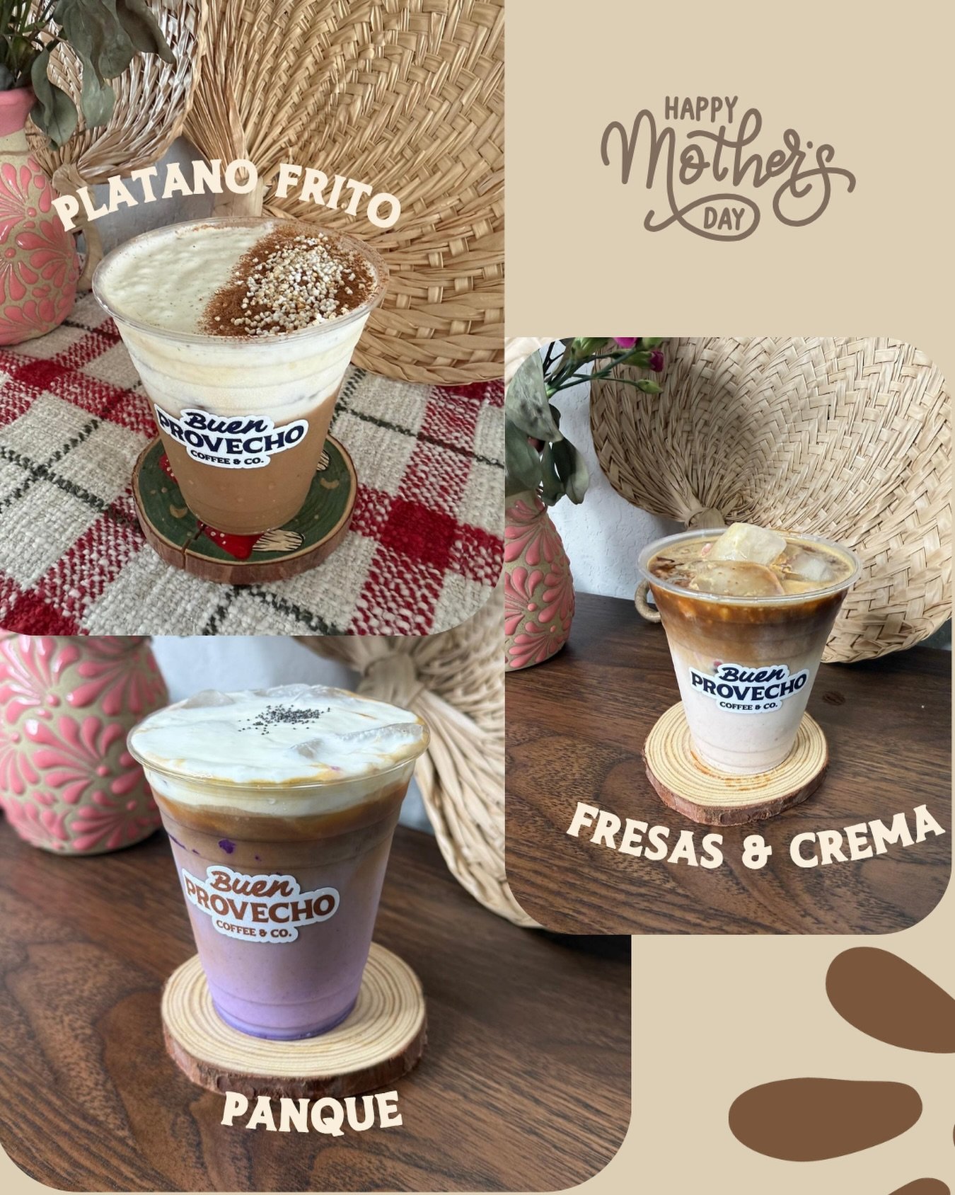 Este D&iacute;a de las Madres, we made the menu with her in mind. 🌸
Introducing our Mother&rsquo;s Day specials &mdash; handcrafted, freshly made, and rooted in sabor:

🍌 Pl&aacute;tano Frito &mdash; brown butter latte topped with honey whipped ama