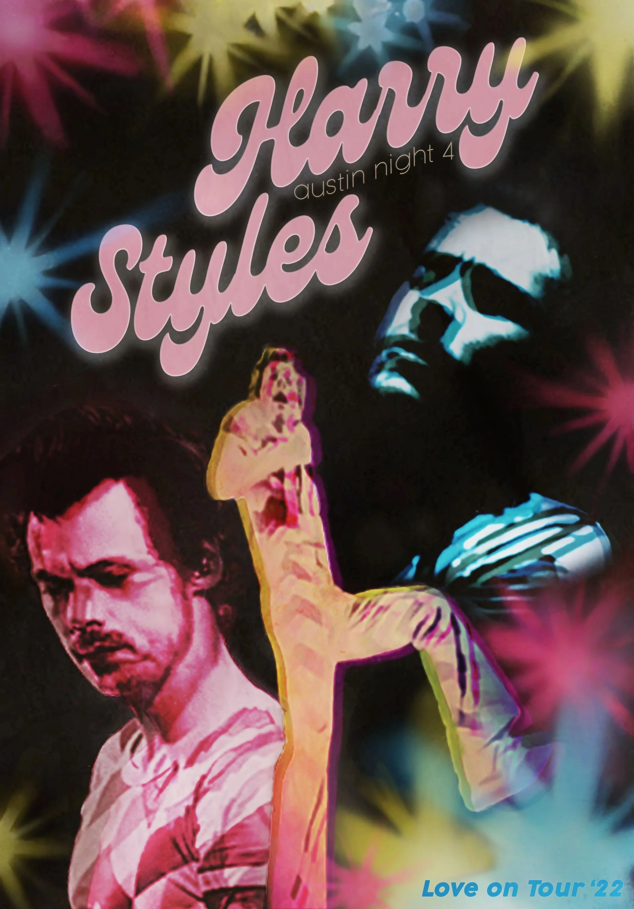 Harry Styles poster in Austin, Texas, night 4. Love on Tour '22