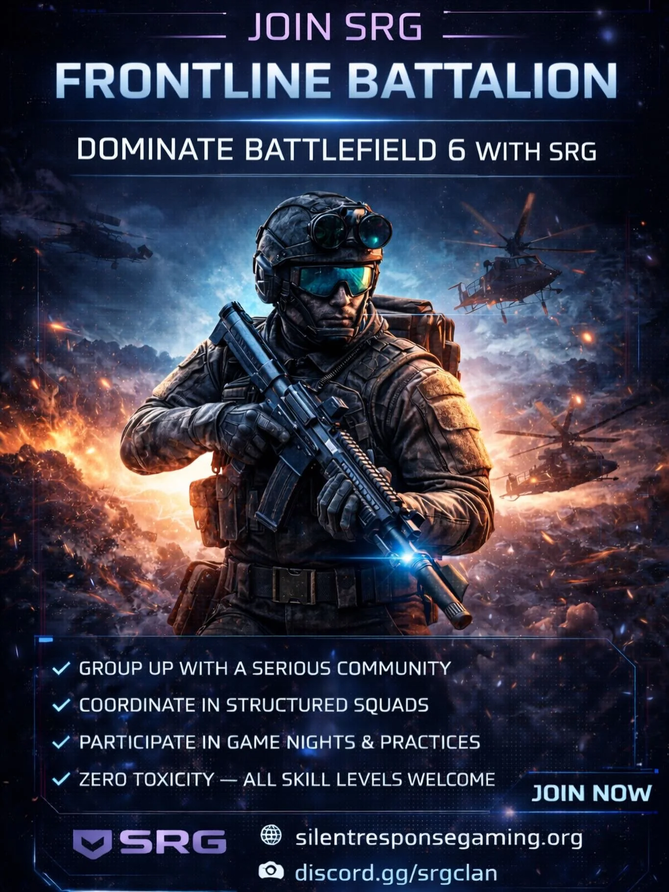 Join our #Battlefield6 division today! Go to our website link in our bio and fill out the application. 

#gamingcommunity #casualgamer #gamer #merrychristmas
