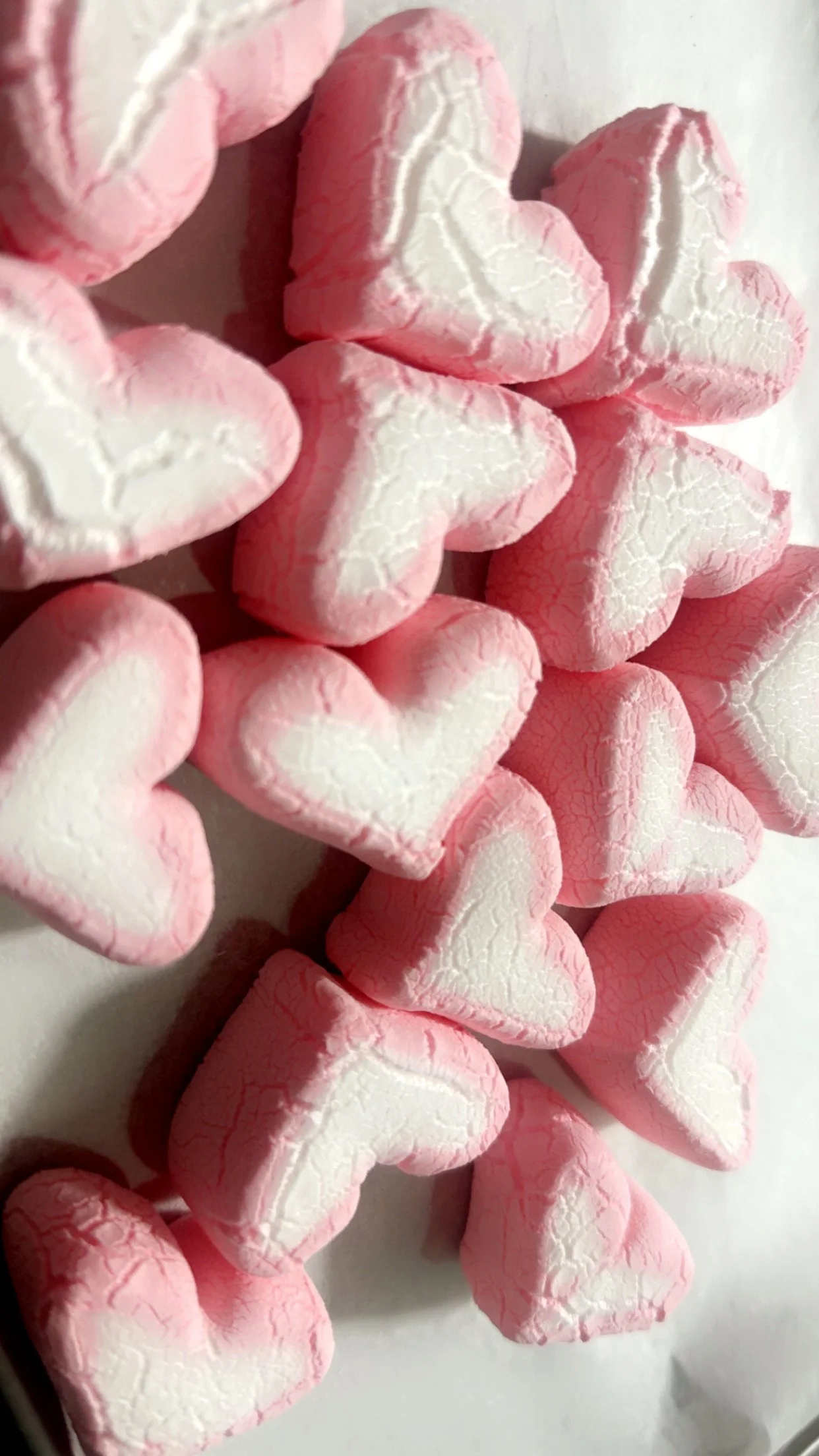 Freeze Dried Pink Marshmallow Hearts
