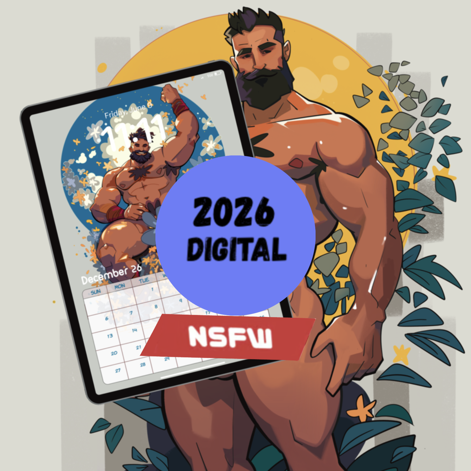 Digital NSFW Seasonal Queer Calendar 2026